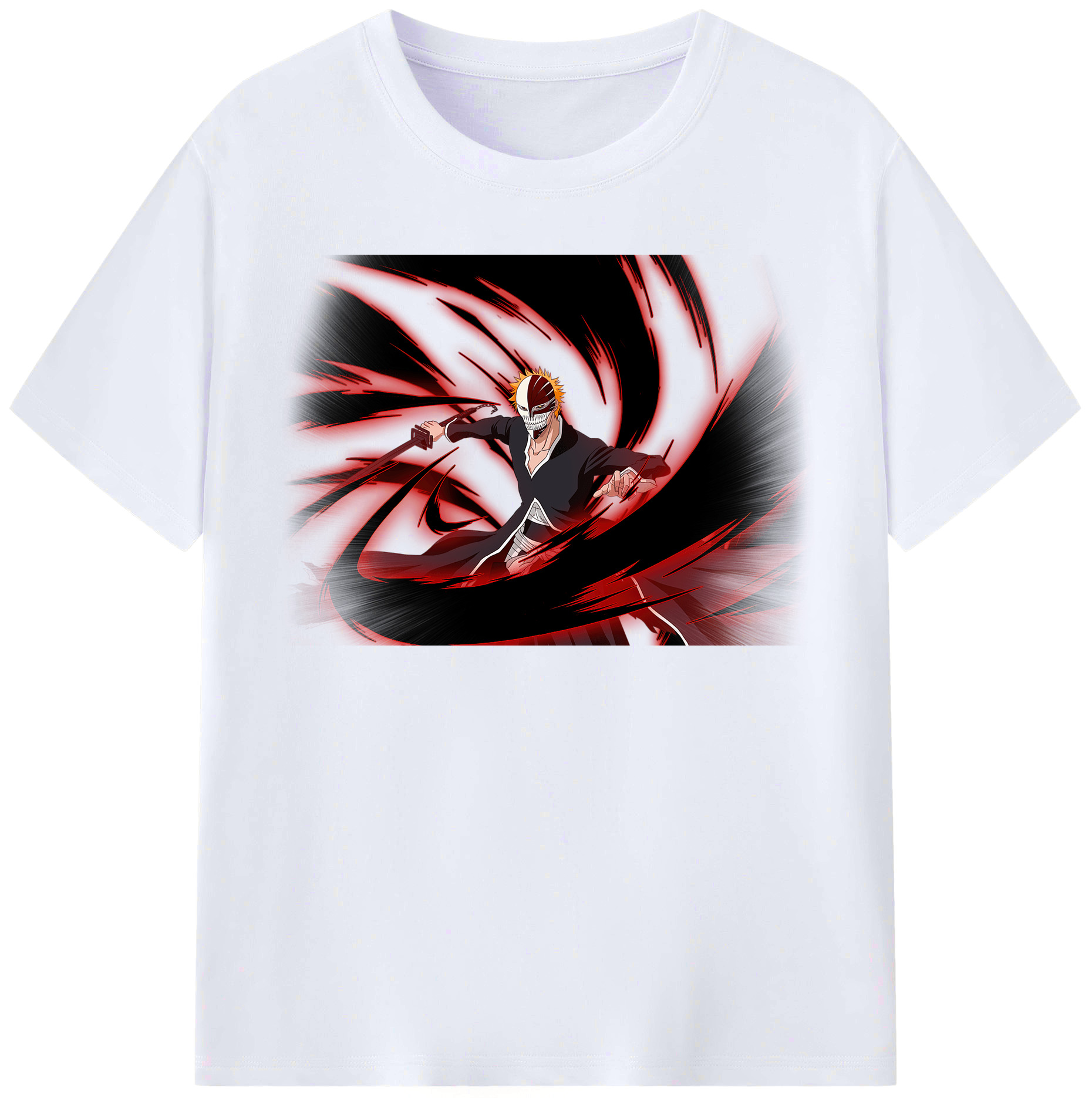 （画像用） ブリーチ 黒崎一護（くろさき いちご）BLEACH Kurosaki Ichigo レディースカジュアルプリントTシャツ（綿100％）