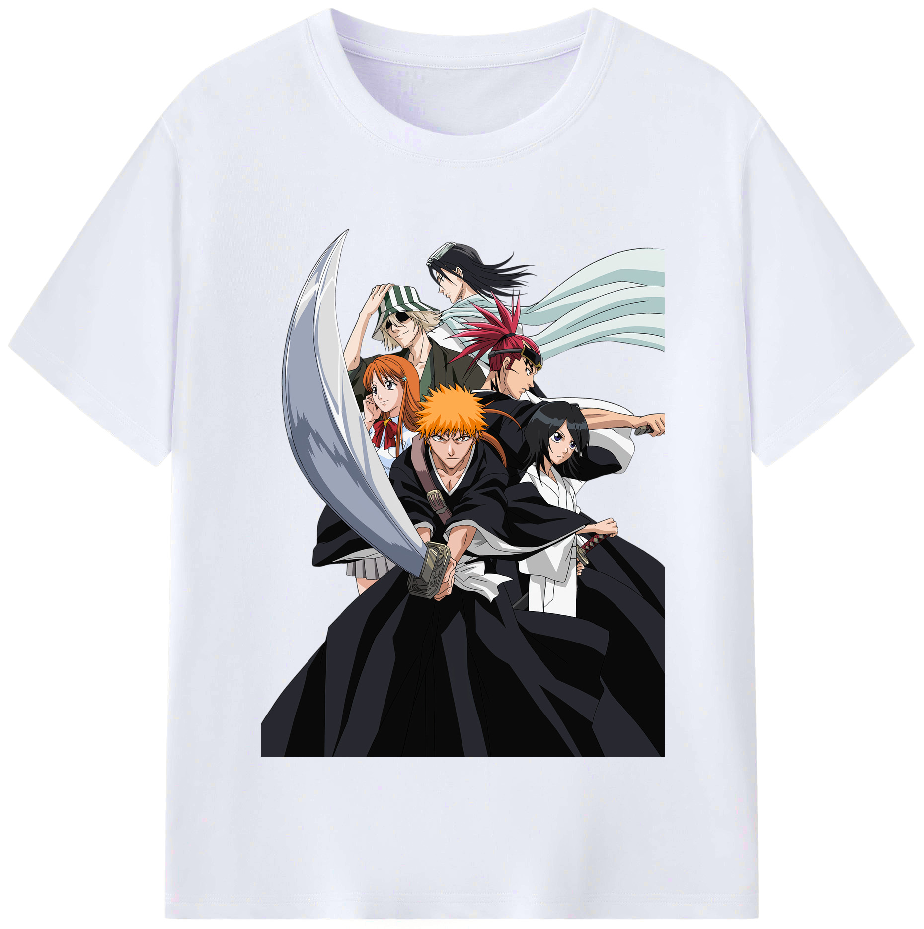 （画像用） ブリーチ 黒崎一護（くろさき いちご）BLEACH Kurosaki Ichigo レディースカジュアルプリントTシャツ（綿100％）