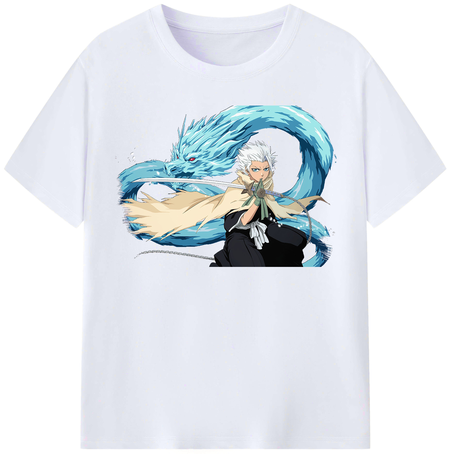 （画像用） ブリーチ 日番谷冬獅郎（ひつがや とうしろう） BLEACH Hitsugaya Toushirou レディースカジュアルプリントTシャツ（綿100％）