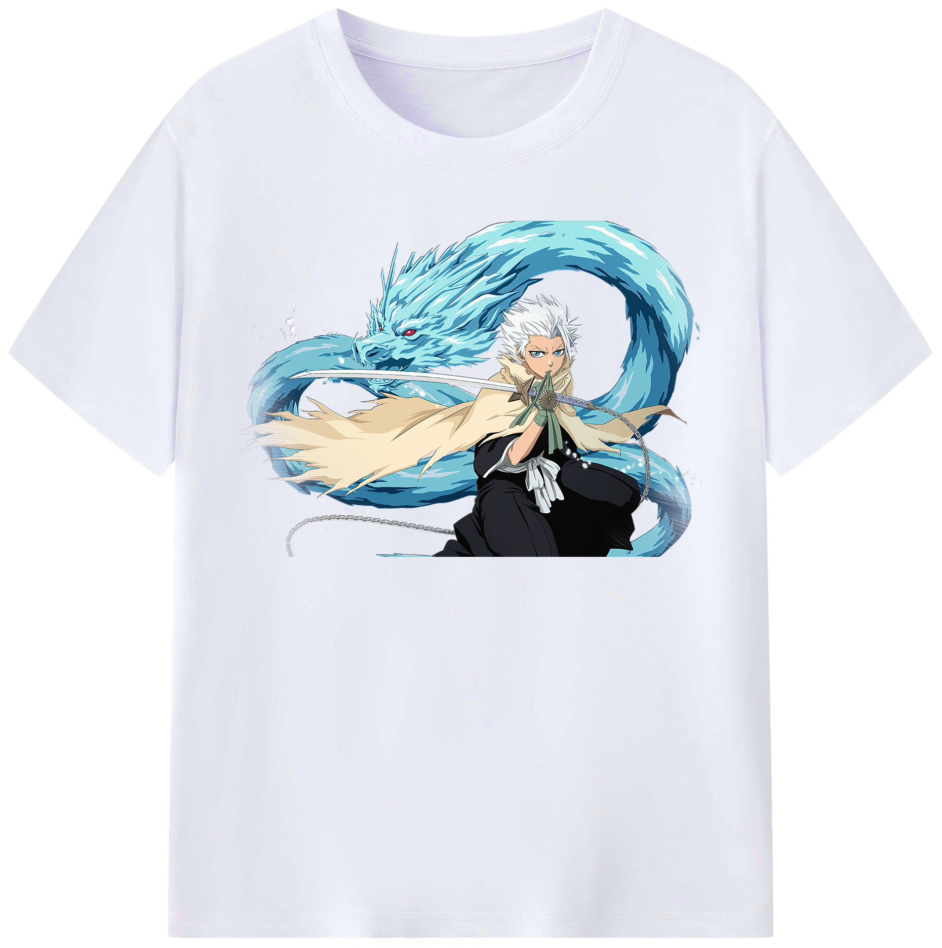 （画像用） ブリーチ 日番谷冬獅郎（ひつがや とうしろう） BLEACH Hitsugaya Toushirou レディースカジュアルプリントTシャツ（綿100％）