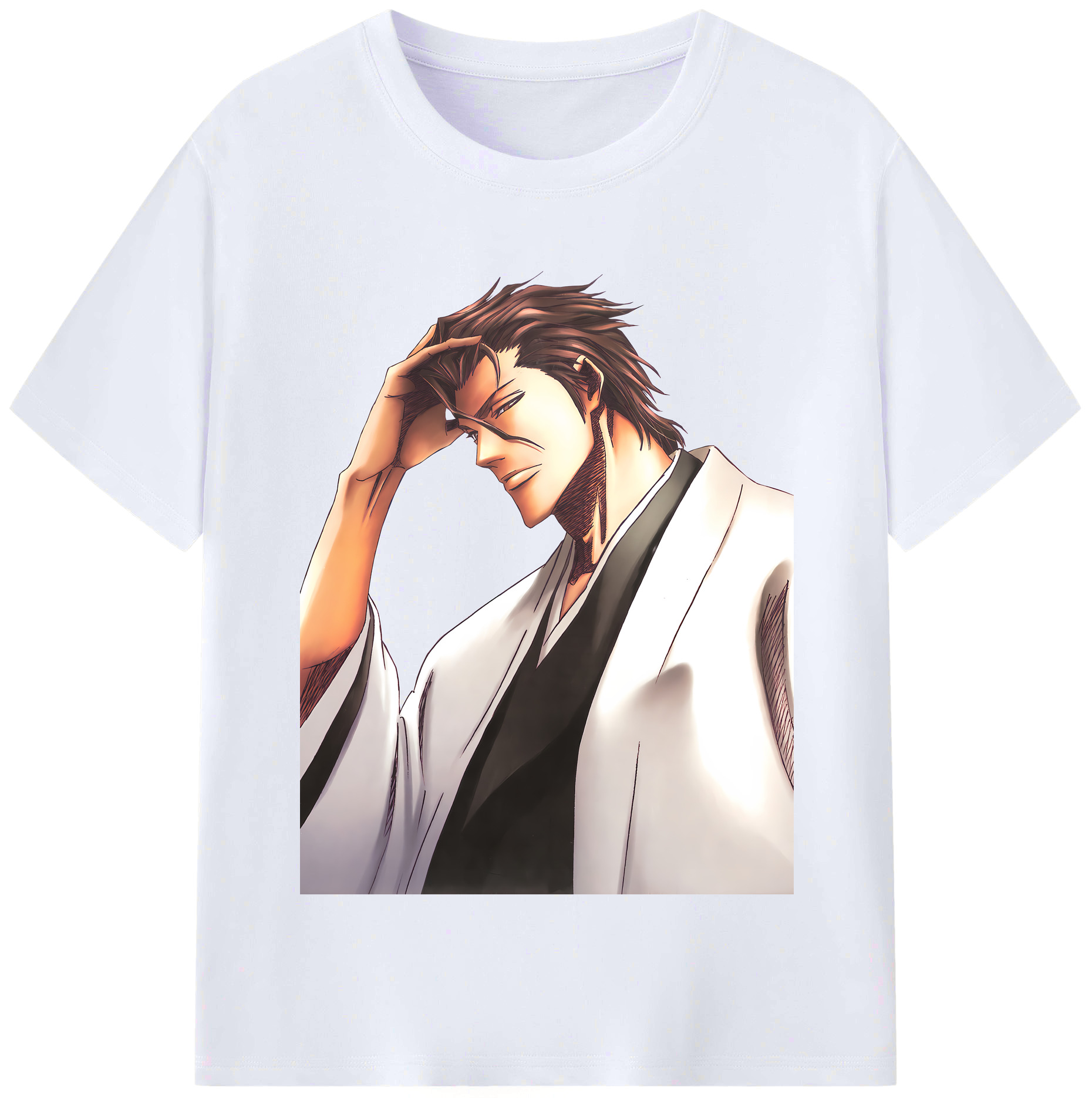 （画像用） ブリーチ 藍染 惣右介（あいぜん そうすけ） BLEACH Aizen Sousuke レディースカジュアルプリントTシャツ（綿100％）
