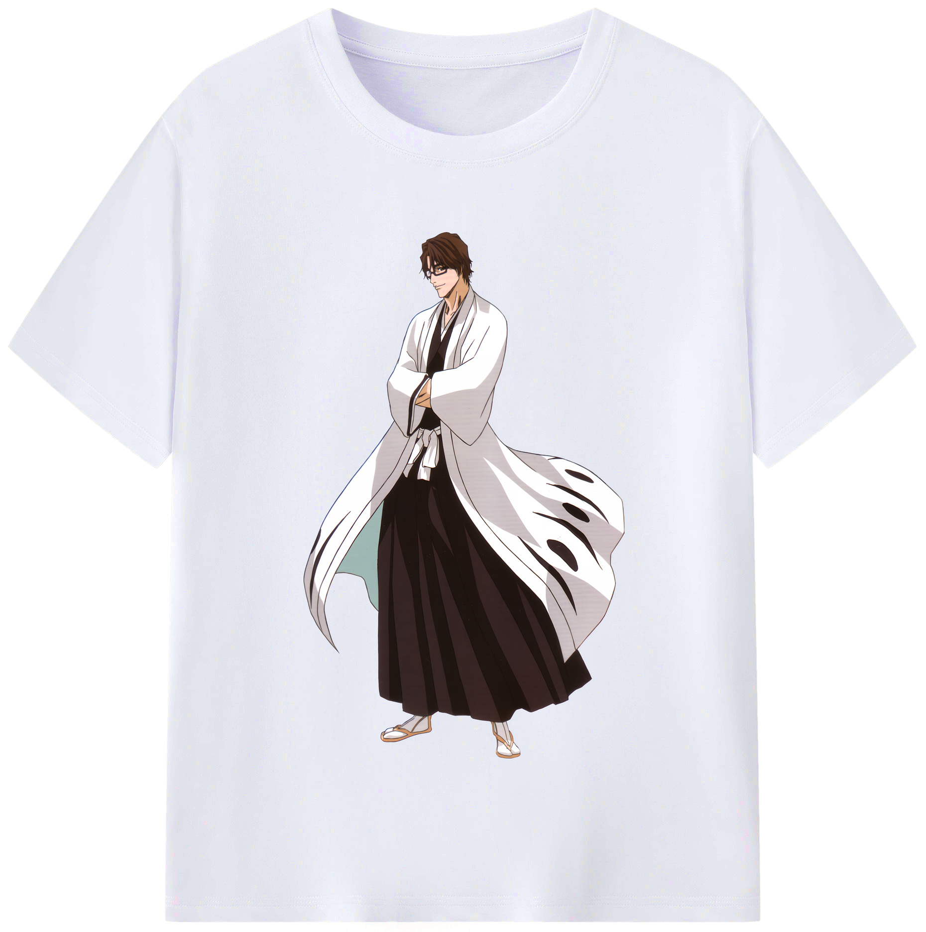 （画像用） ブリーチ 藍染 惣右介（あいぜん そうすけ） BLEACH Aizen Sousuke レディースカジュアルプリントTシャツ（綿100％）