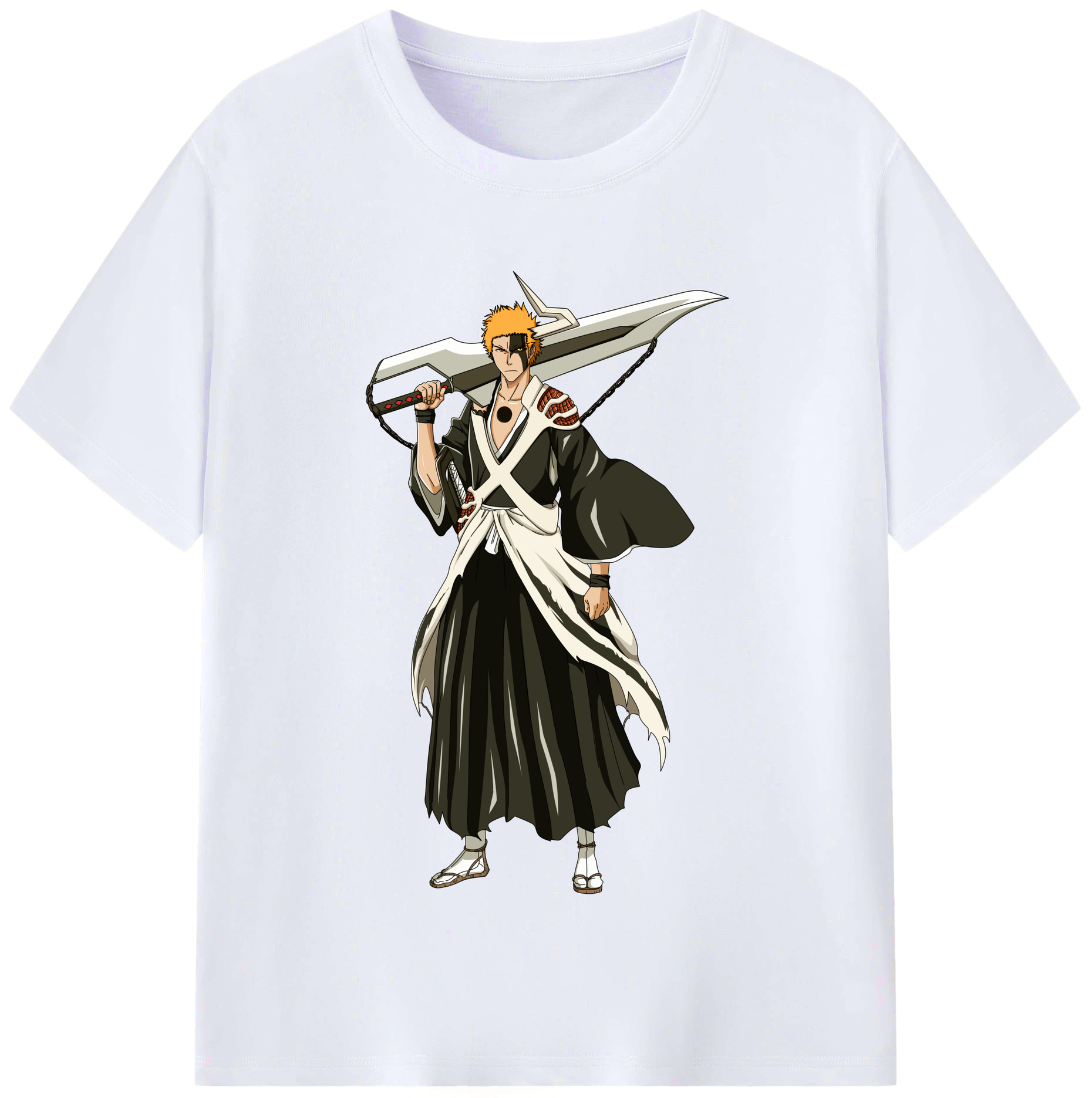 （画像用） ブリーチ 黒崎一護（くろさき いちご）BLEACH Kurosaki Ichigo レディースカジュアルプリントTシャツ（綿100％）