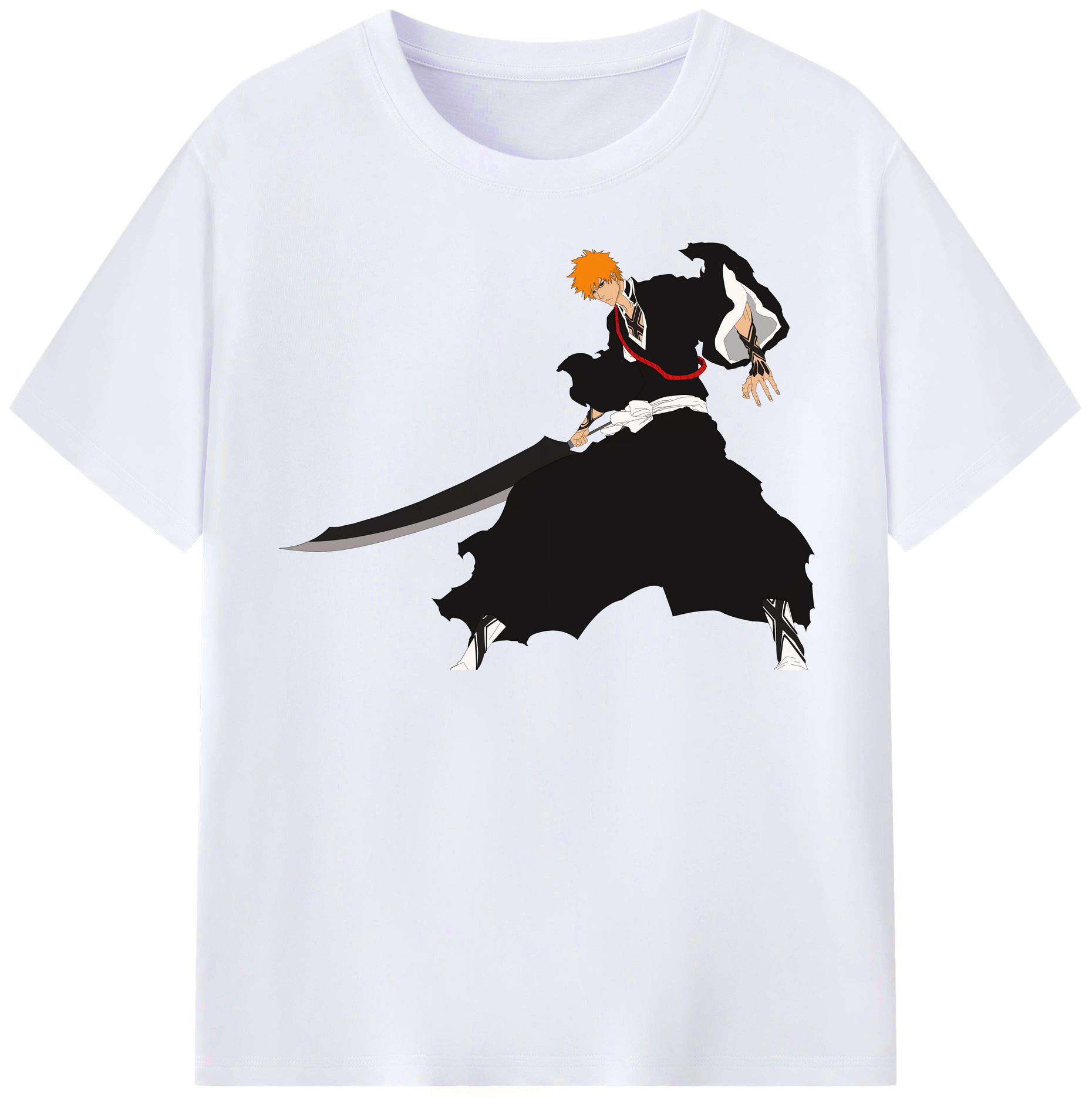 （画像用） ブリーチ 黒崎一護（くろさき いちご）BLEACH Kurosaki Ichigo レディースカジュアルプリントTシャツ（綿100％）