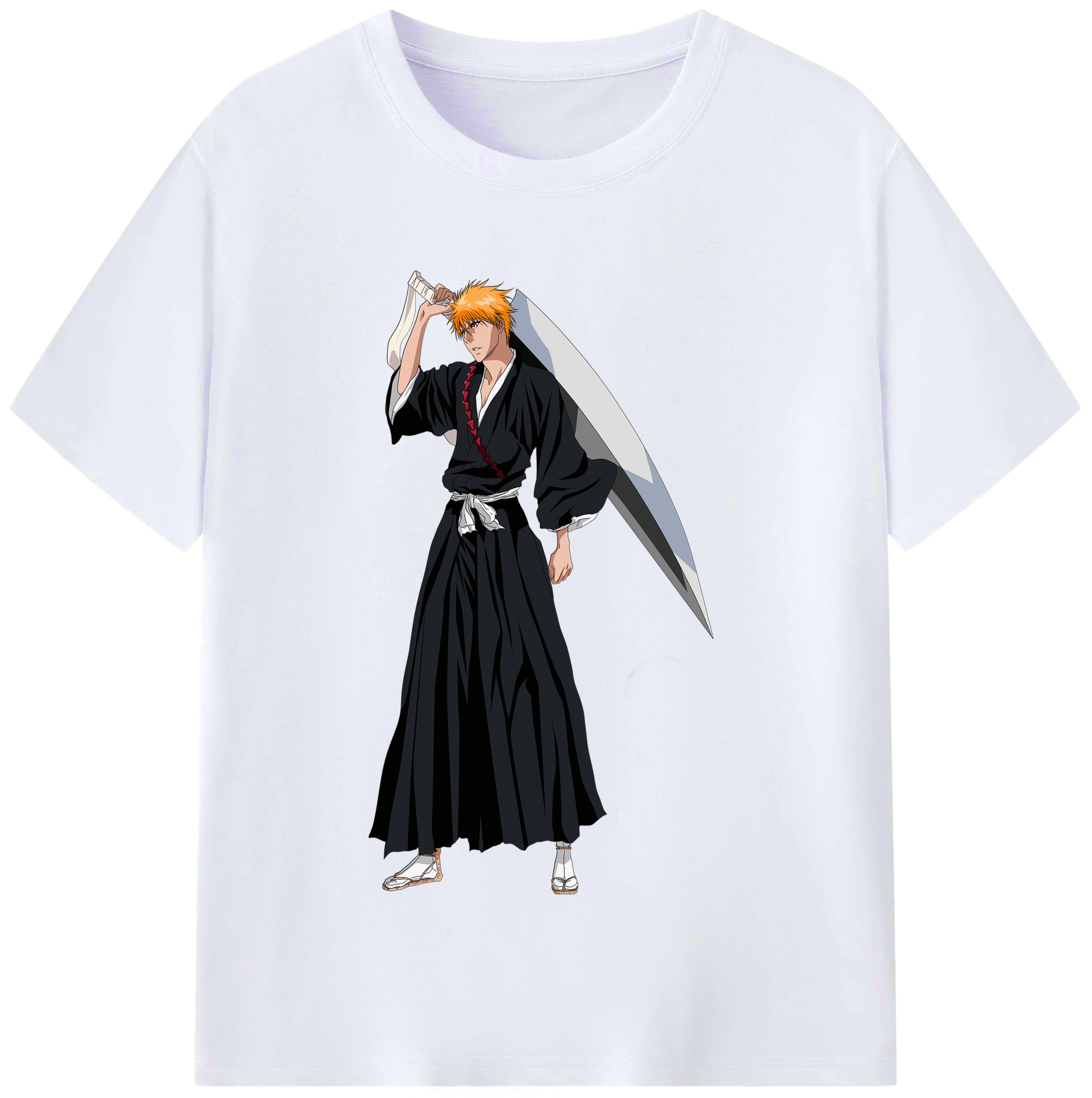 （画像用） ブリーチ 黒崎一護（くろさき いちご）BLEACH Kurosaki Ichigo レディースカジュアルプリントTシャツ（綿100％）