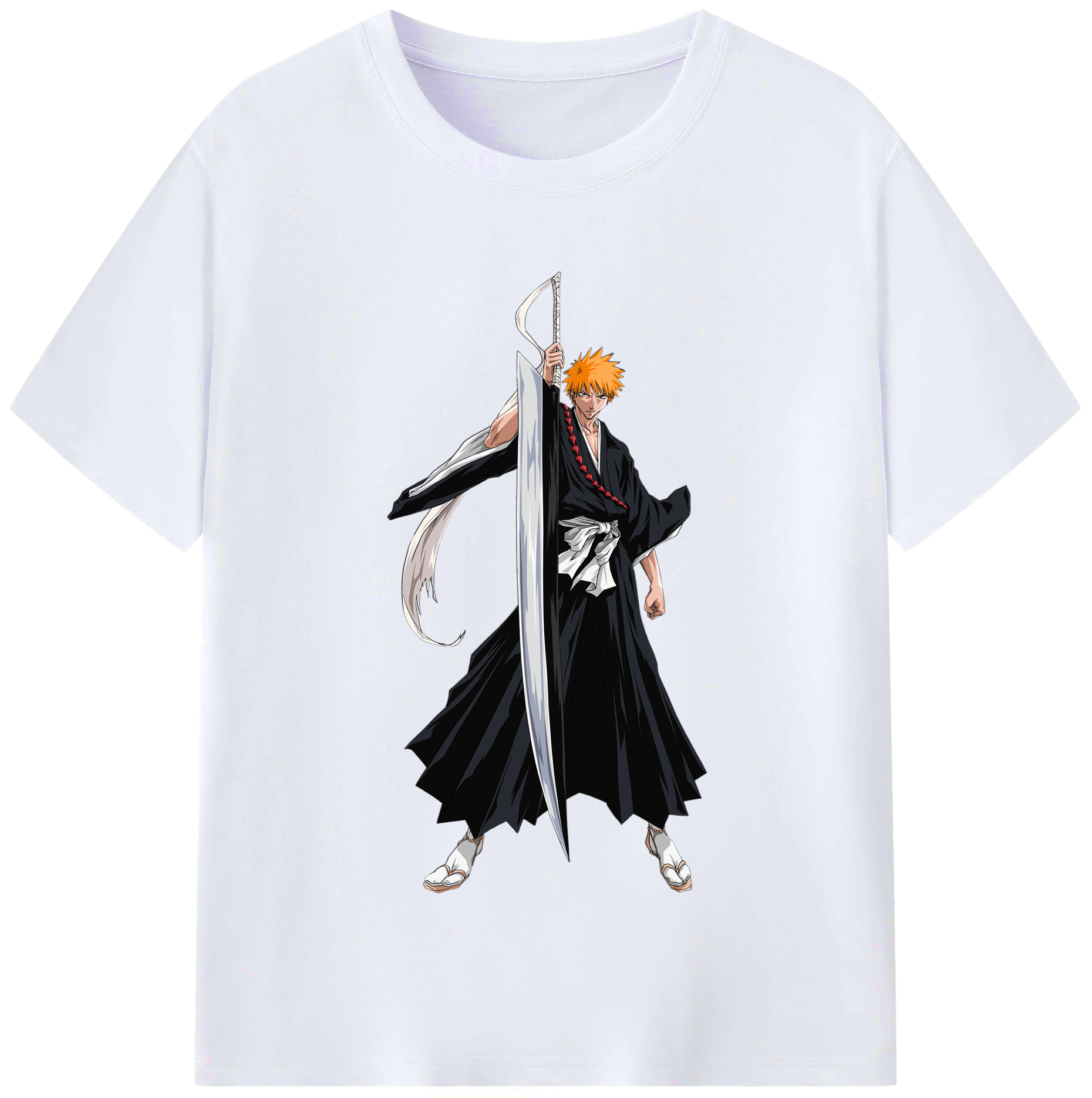 （画像用） ブリーチ 黒崎一護（くろさき いちご）BLEACH Kurosaki Ichigo レディースカジュアルプリントTシャツ（綿100％）