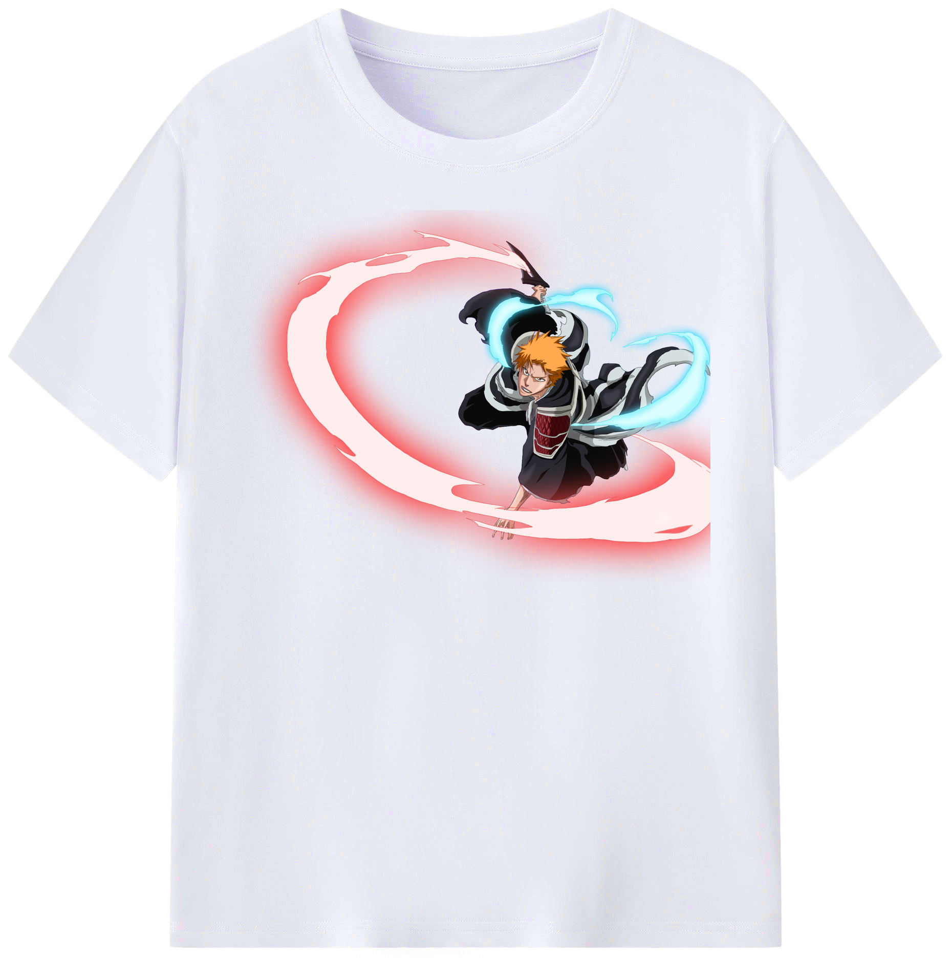 （画像用） ブリーチ 黒崎一護（くろさき いちご）BLEACH Kurosaki Ichigo レディースカジュアルプリントTシャツ（綿100％）