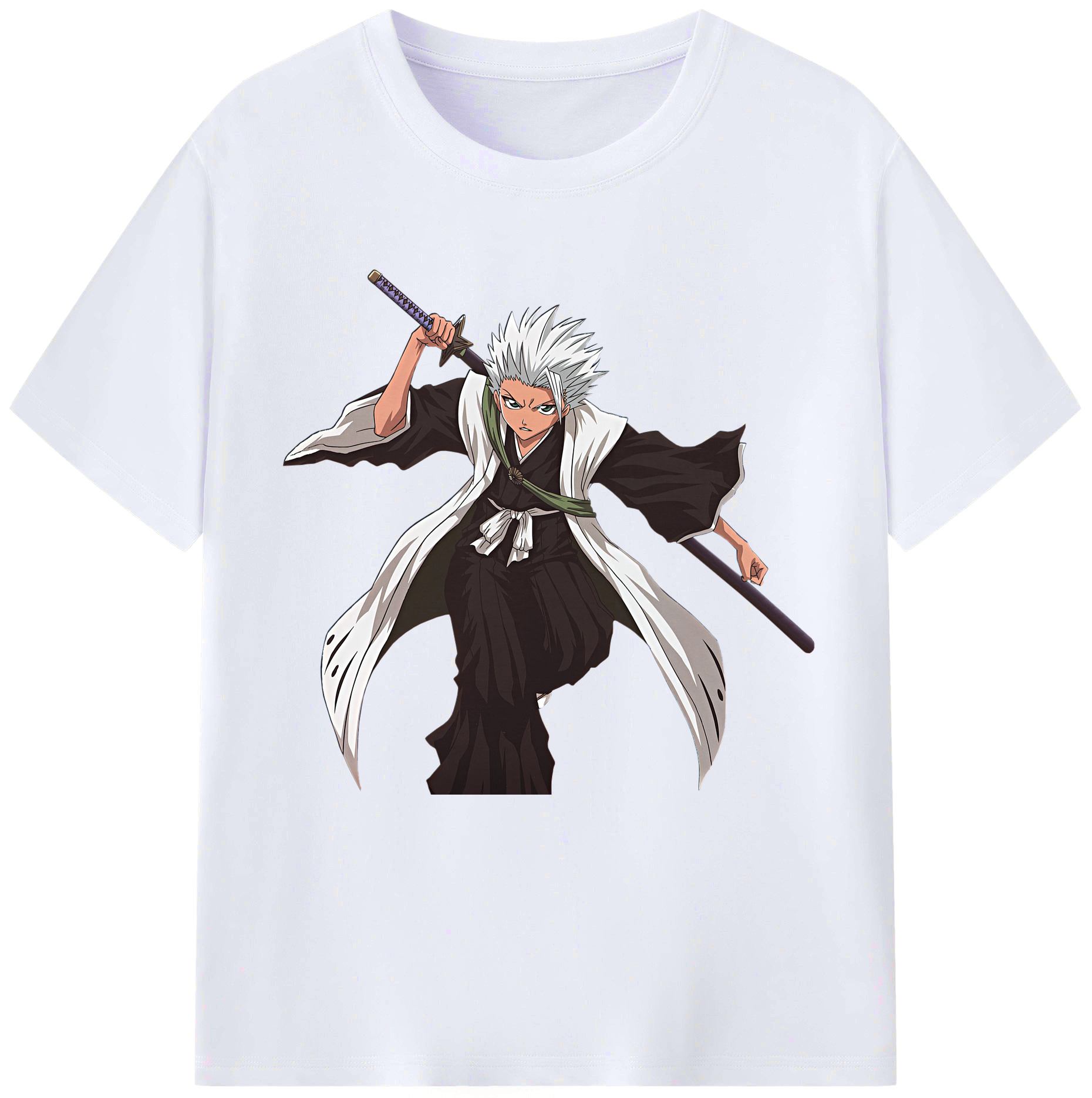 （画像用） ブリーチ 日番谷冬獅郎（ひつがや とうしろう） BLEACH Hitsugaya Toushirou レディースカジュアルプリントTシャツ（綿100％）