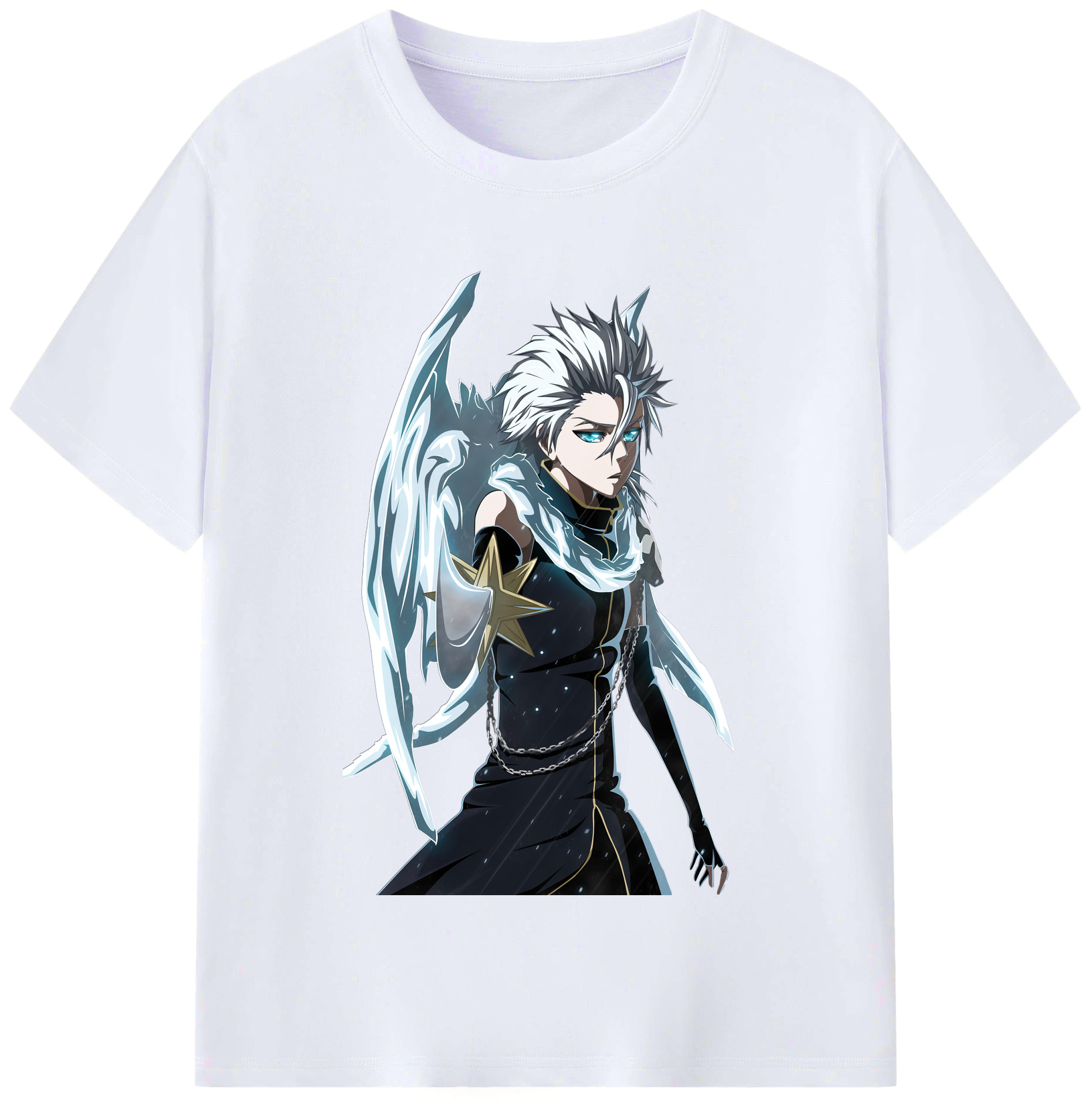 （画像用） ブリーチ 日番谷冬獅郎（ひつがや とうしろう） BLEACH Hitsugaya Toushirou レディースカジュアルプリントTシャツ（綿100％）
