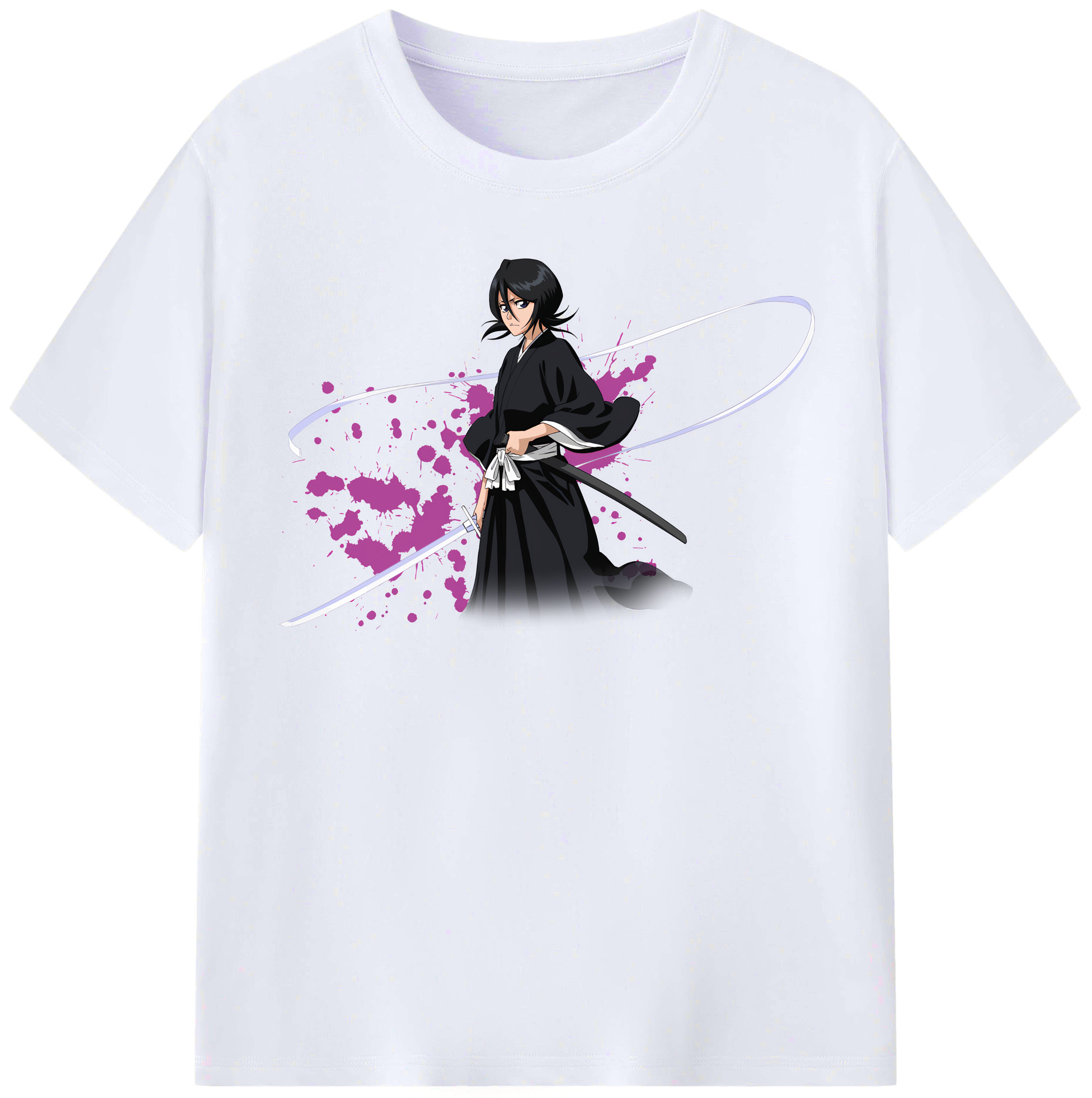 （画像用） ブリーチ 朽木ルキア BLEACH Kuchiki Rukia レディースカジュアルプリントTシャツ（綿100％）