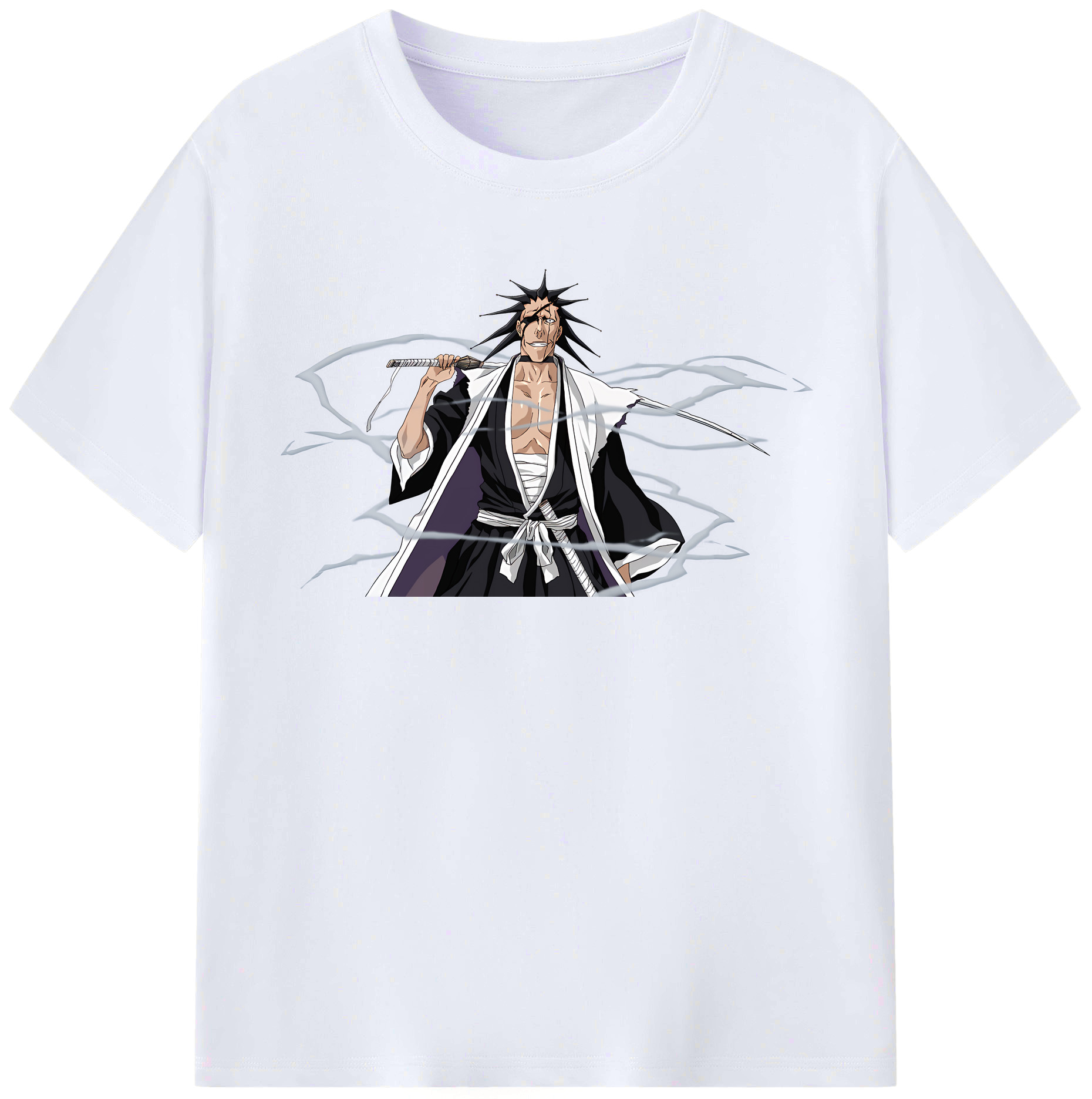 （画像用） ブリーチ ざらき けんぱち BLEACH Zaraki Kenpachi レディースカジュアルプリントTシャツ（綿100％）