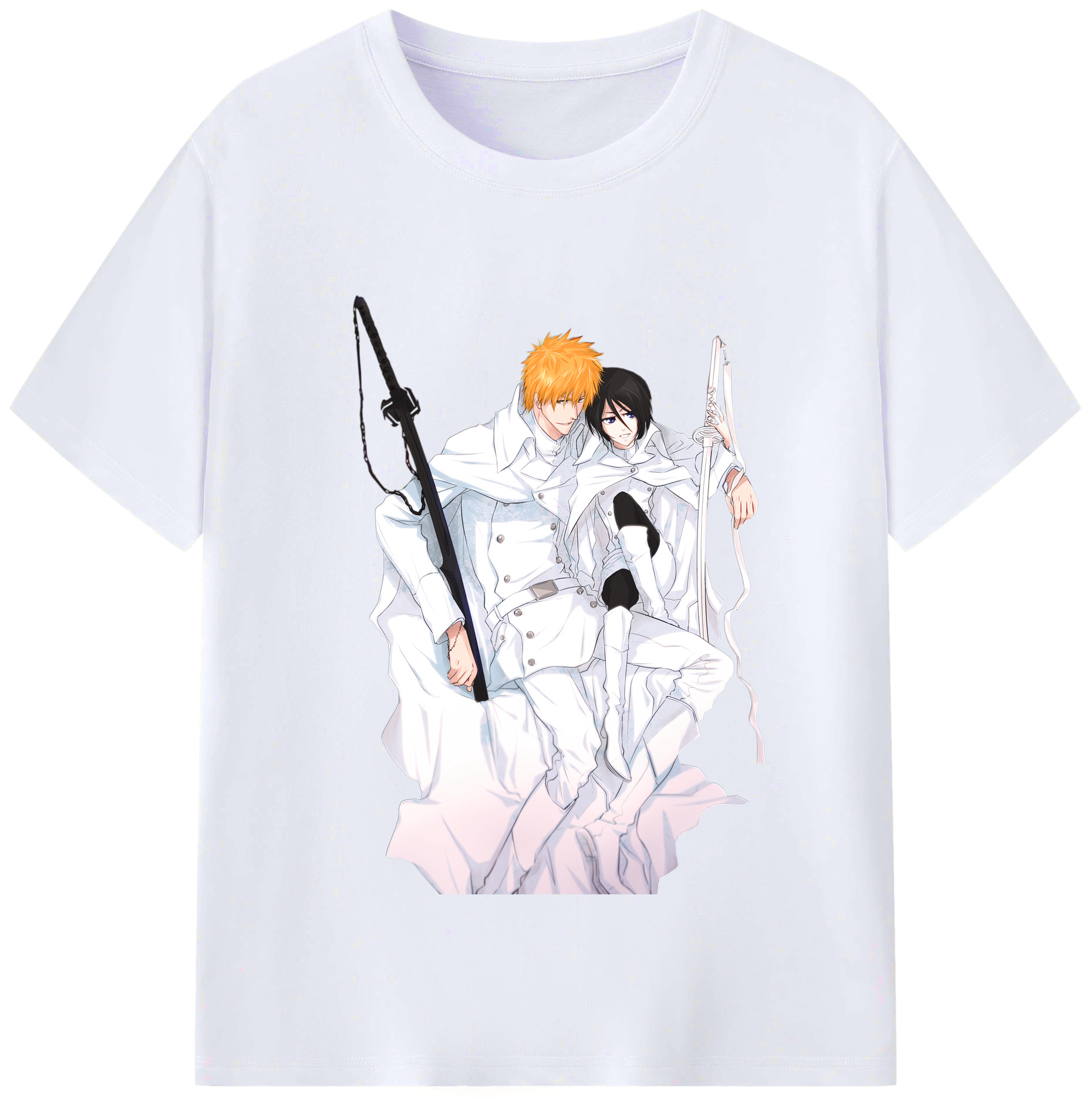 （画像用） ブリーチ 黒崎一護（くろさき いちご）BLEACH Kurosaki Ichigo レディースカジュアルプリントTシャツ（綿100％）