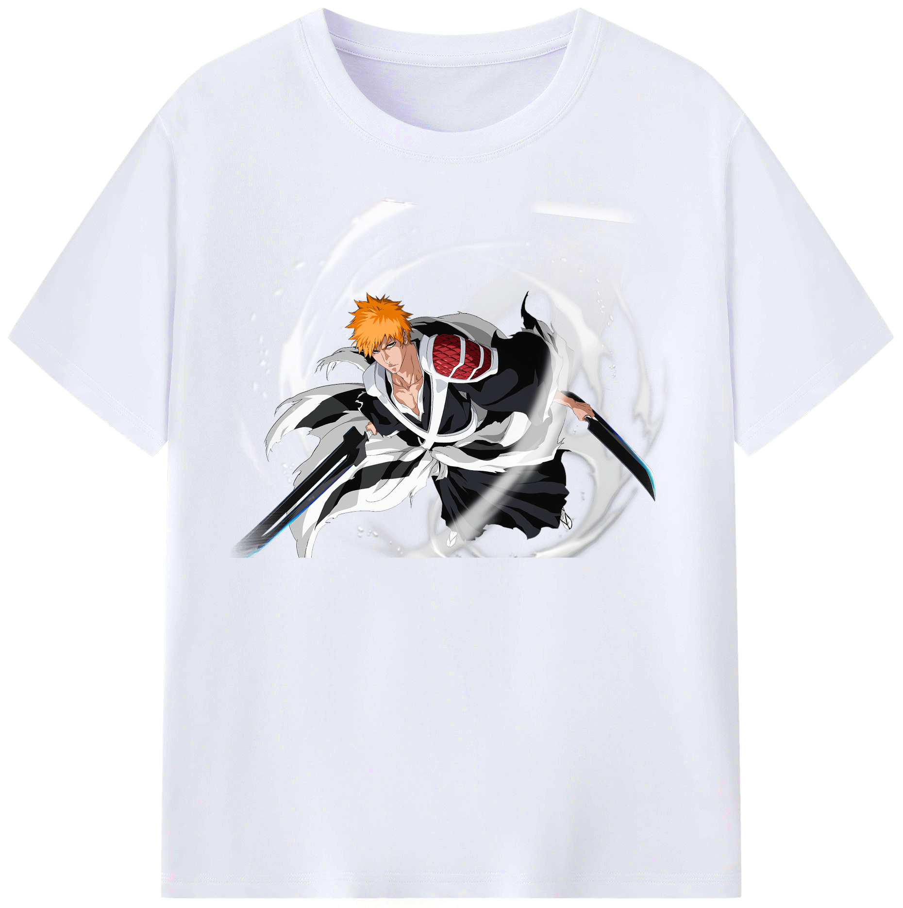 （画像用） ブリーチ 黒崎一護（くろさき いちご）BLEACH Kurosaki Ichigo レディースカジュアルプリントTシャツ（綿100％）