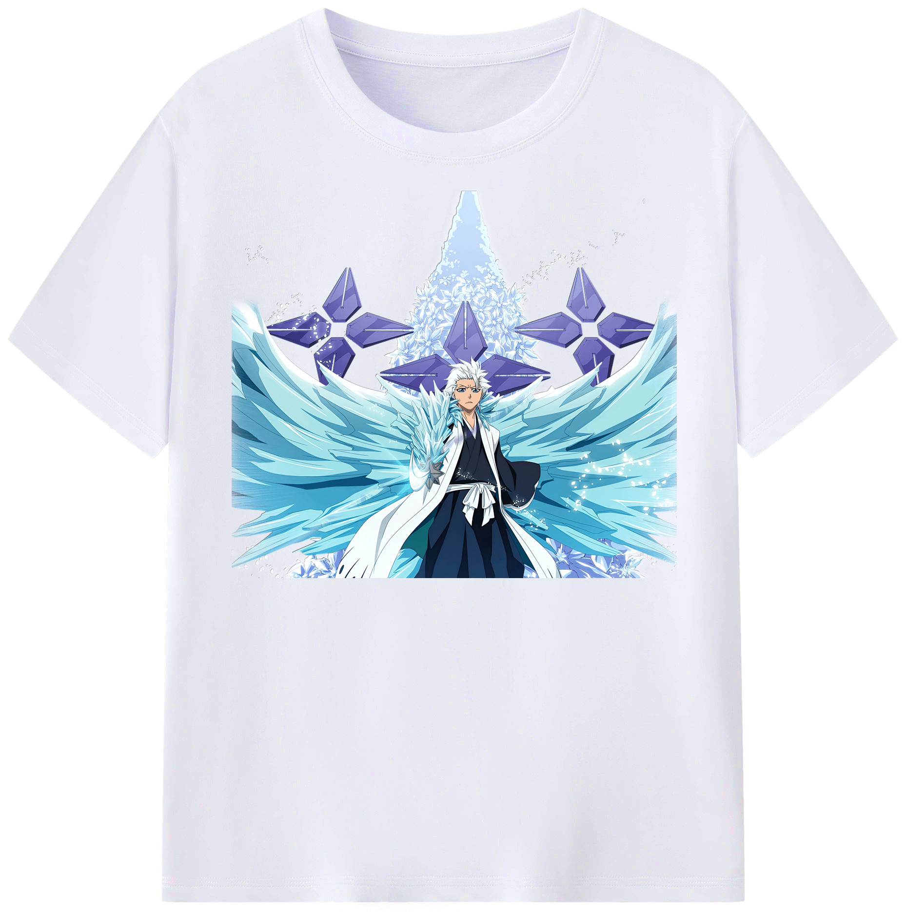 （画像用） ブリーチ 日番谷冬獅郎（ひつがや とうしろう） BLEACH Hitsugaya Toushirou レディースカジュアルプリントTシャツ（綿100％）