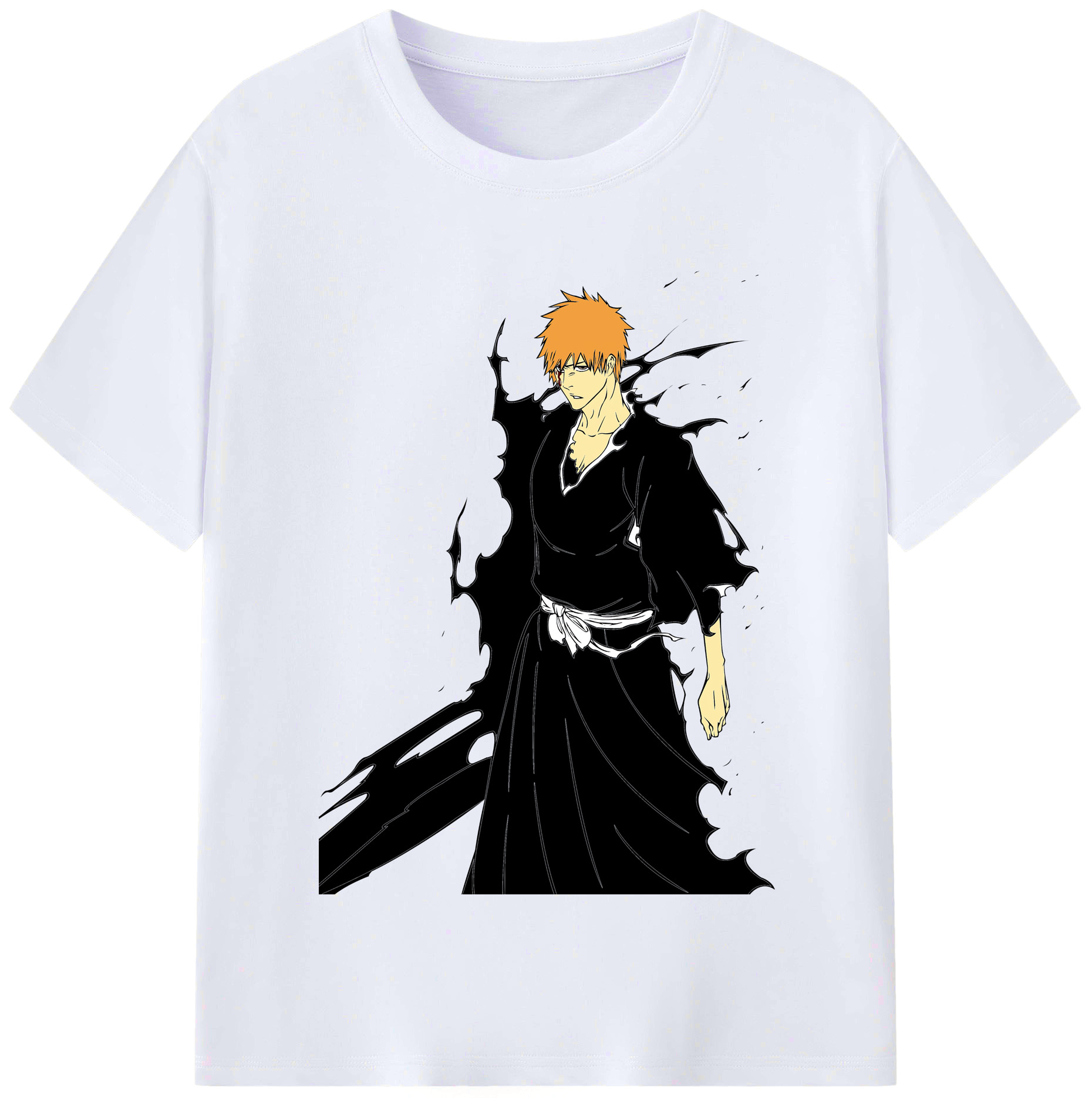 （画像用） ブリーチ 黒崎一護（くろさき いちご）BLEACH Kurosaki Ichigo レディースカジュアルプリントTシャツ（綿100％）