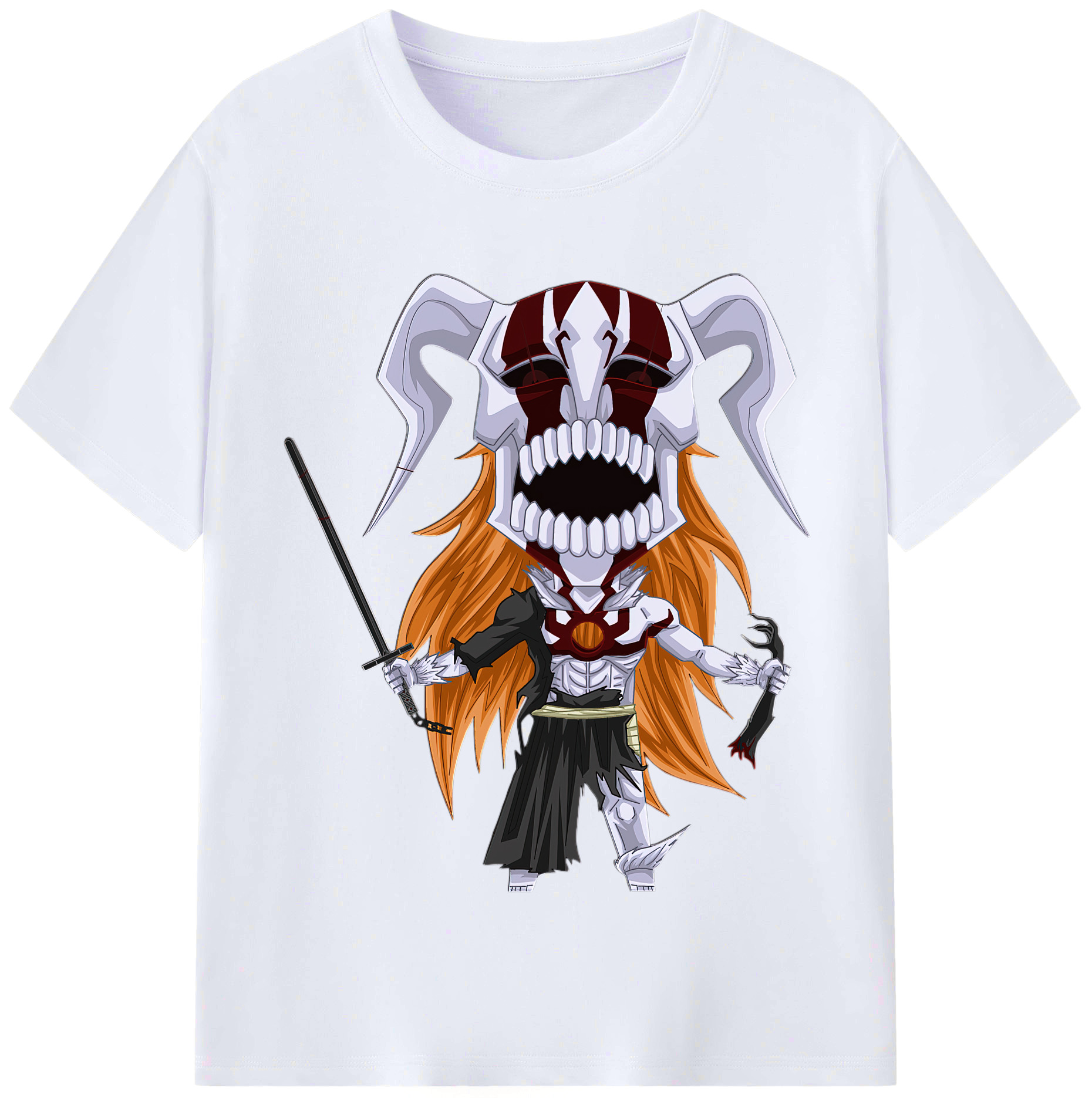 （画像用） ブリーチ 黒崎一護（くろさき いちご）BLEACH Kurosaki Ichigo レディースカジュアルプリントTシャツ（綿100％）