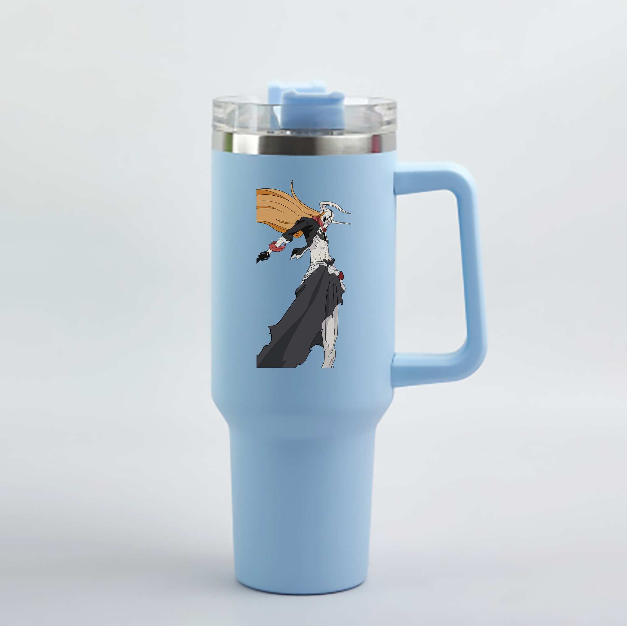 （画像用） ブリーチ 黒崎一護（くろさき いちご）BLEACH Kurosaki Ichigo 1200mL車用タンブラー - クリスタルステッカー（プラスチックストロー付き）