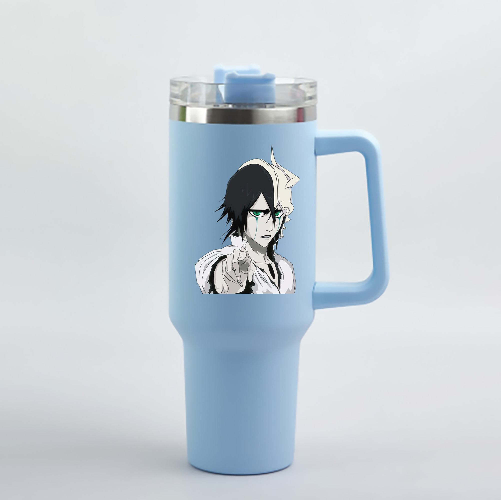 （画像用） ブリーチ ウルキオラ·シファー BLEACH Ulquiorra cifer 1200mL車用タンブラー - クリスタルステッカー（プラスチックストロー付き）