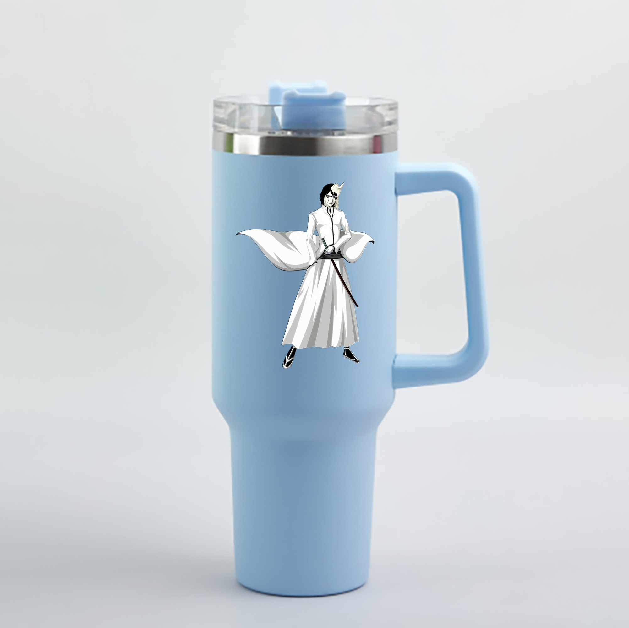 （画像用） ブリーチ ウルキオラ·シファー BLEACH Ulquiorra cifer 1200mL車用タンブラー - クリスタルステッカー（プラスチックストロー付き）