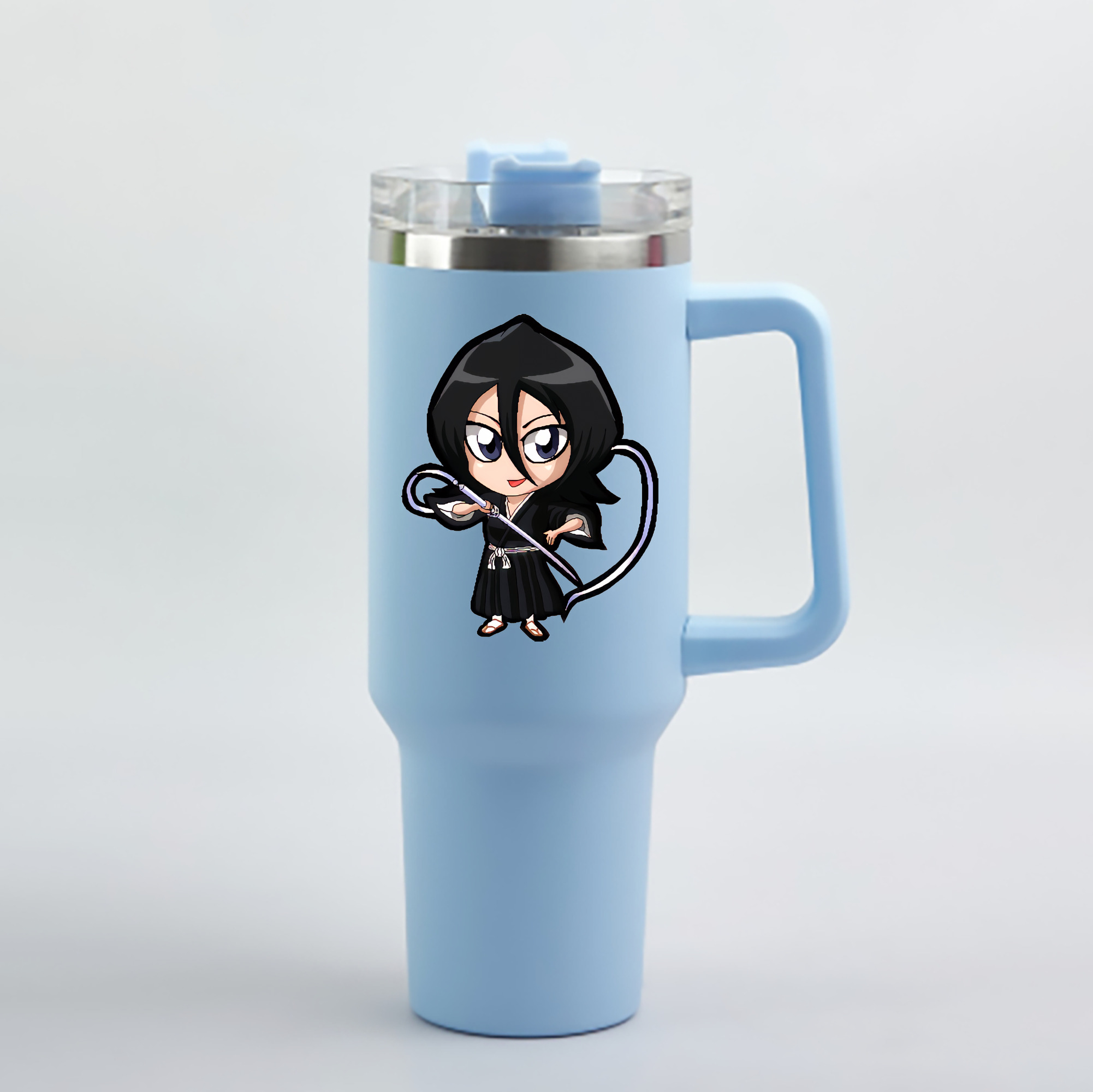 （画像用） ブリーチ 朽木ルキア BLEACH Kuchiki Rukia 1200mL車用タンブラー - クリスタルステッカー（プラスチックストロー付き）
