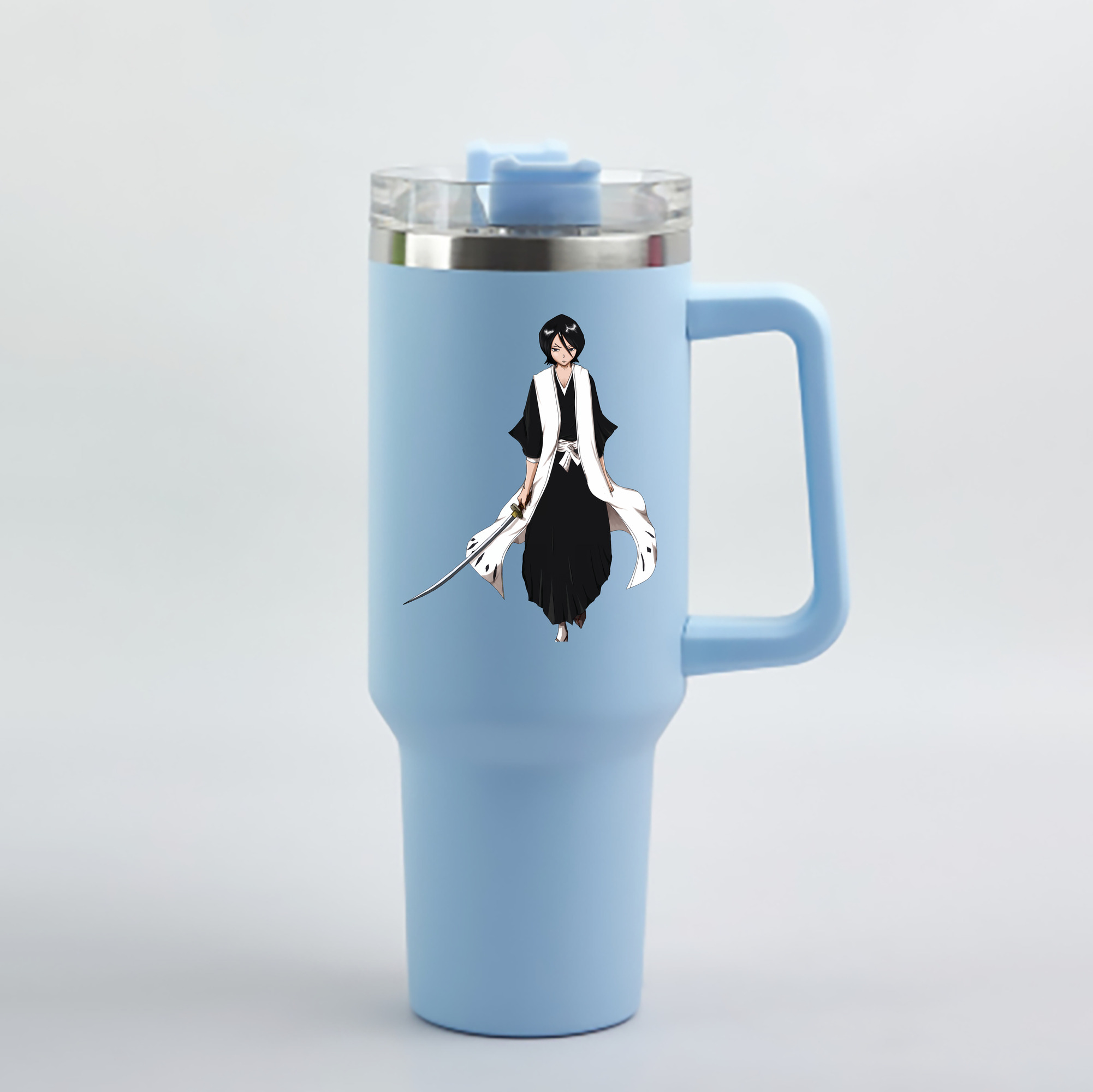 （画像用） ブリーチ 朽木ルキア BLEACH Kuchiki Rukia 1200mL車用タンブラー - クリスタルステッカー（プラスチックストロー付き）