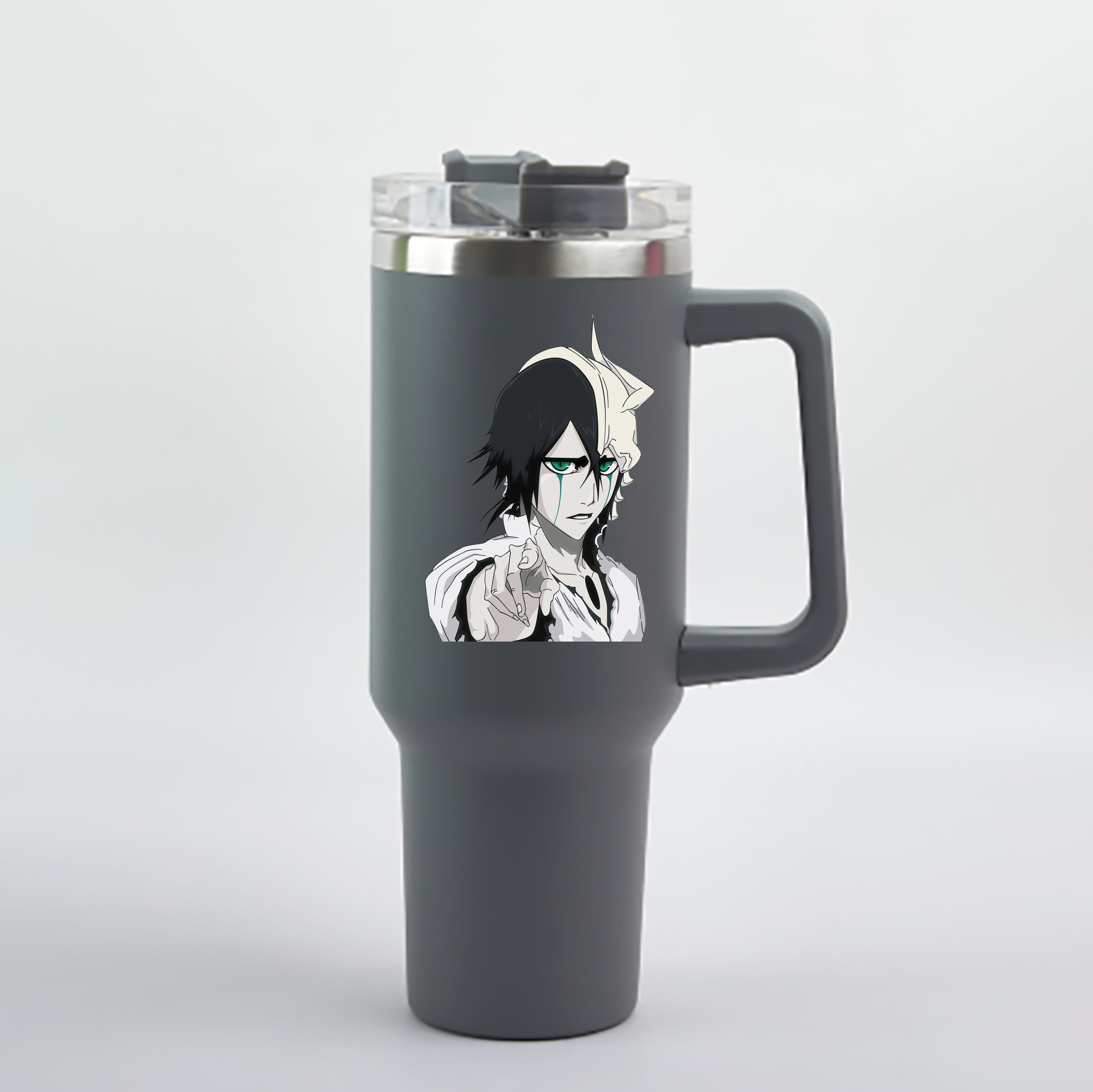 （画像用） ブリーチ ウルキオラ·シファー BLEACH Ulquiorra cifer 1200mL車用タンブラー - クリスタルステッカー（プラスチックストロー付き）