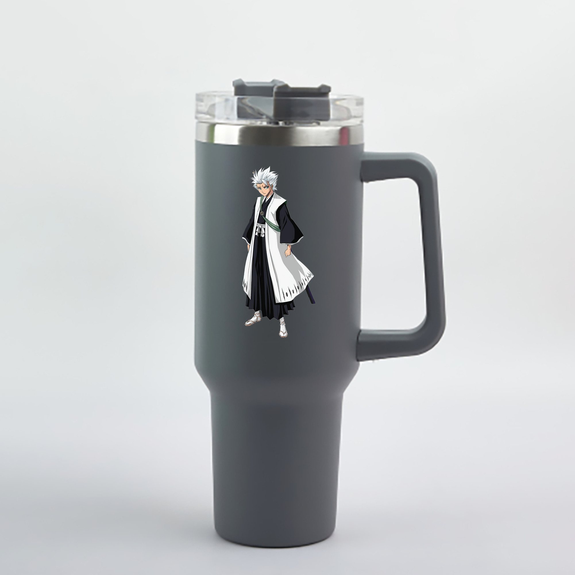 （画像用） ブリーチ 日番谷冬獅郎（ひつがや とうしろう） BLEACH Hitsugaya Toushirou 1200mL車用タンブラー - クリスタルステッカー（プラスチックストロー付き）