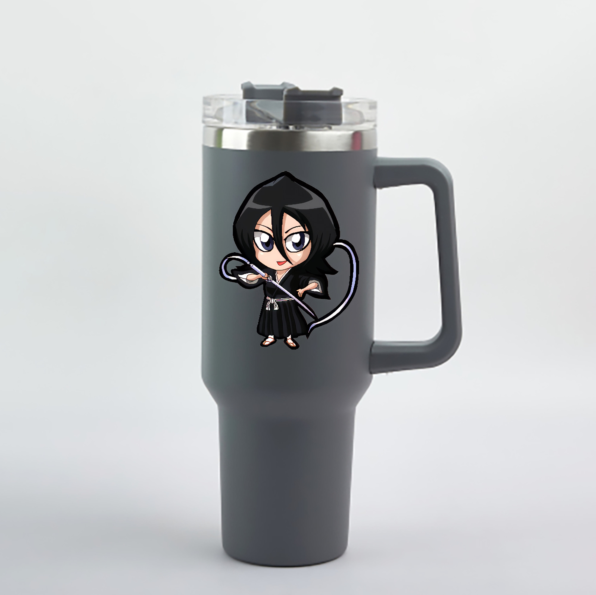 （画像用） ブリーチ 朽木ルキア BLEACH Kuchiki Rukia 1200mL車用タンブラー - クリスタルステッカー（プラスチックストロー付き）
