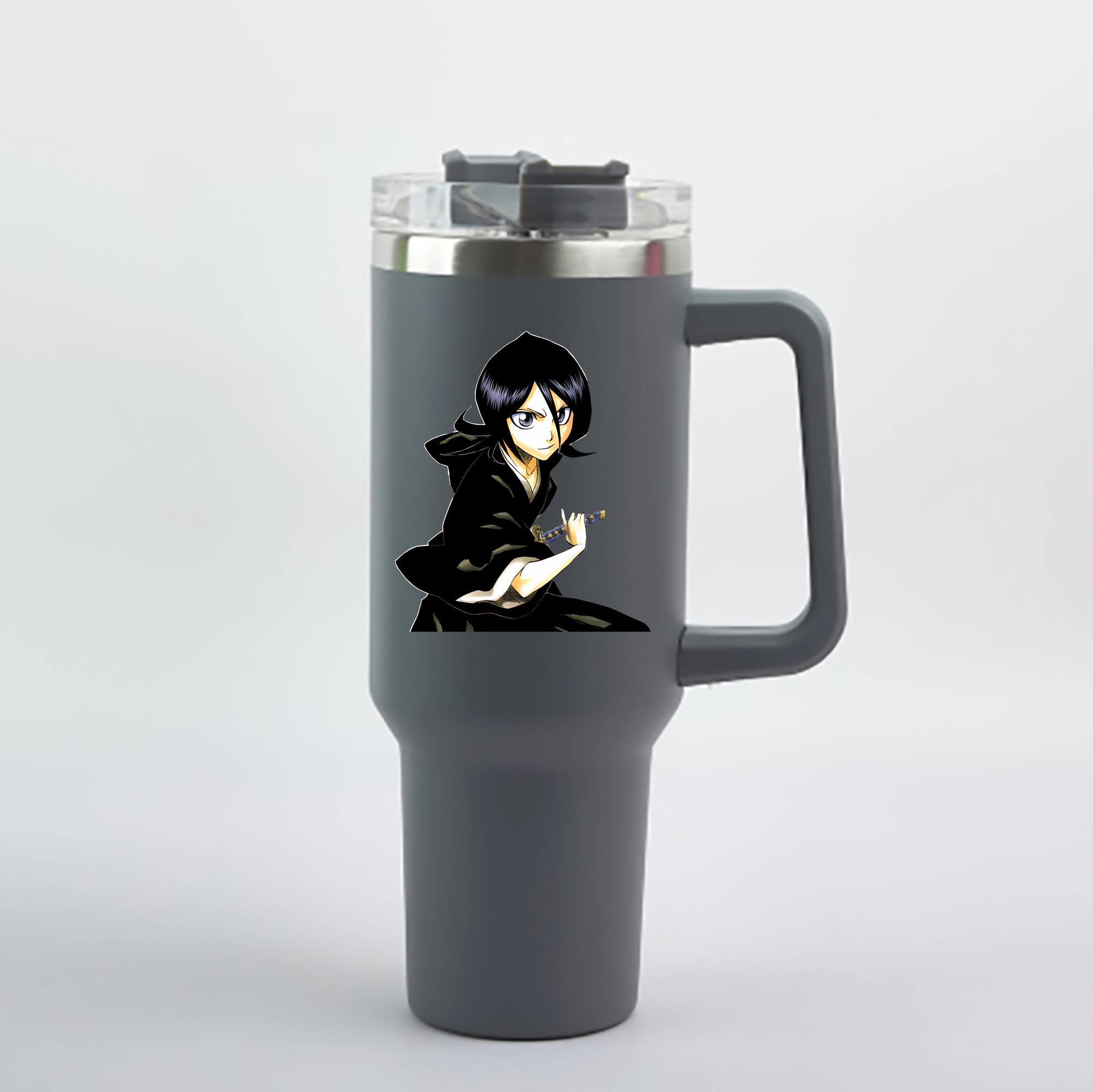 （画像用） ブリーチ 朽木ルキア BLEACH Kuchiki Rukia 1200mL車用タンブラー - クリスタルステッカー（プラスチックストロー付き）