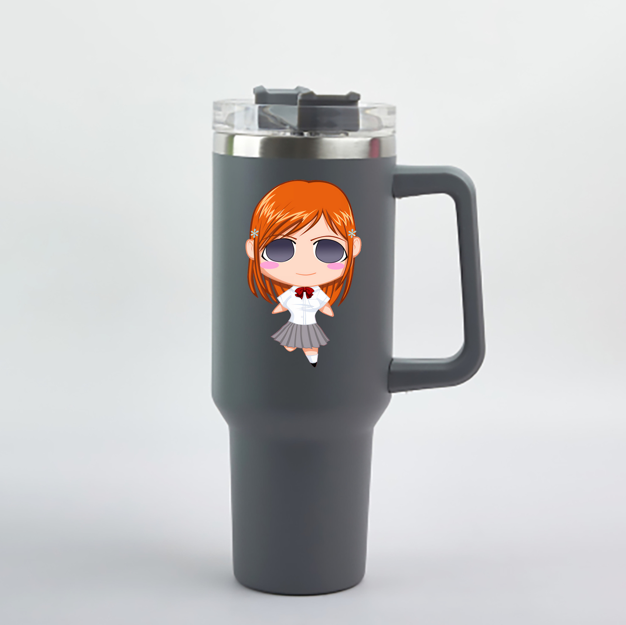 （画像用） ブリーチ 井上織姫（いのうえおりひめ） BLEACH Inoue Orihime 1200mL車用タンブラー - クリスタルステッカー（プラスチックストロー付き）