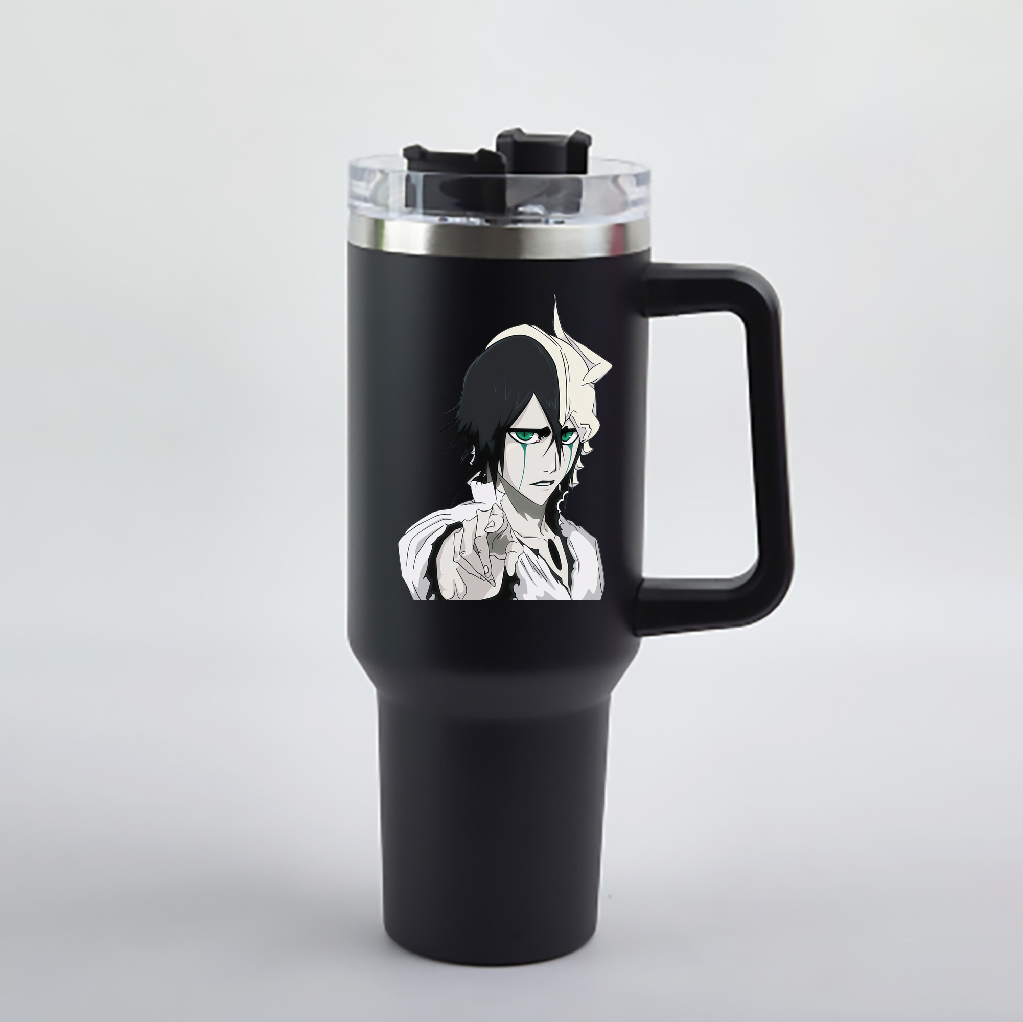 （画像用） ブリーチ ウルキオラ·シファー BLEACH Ulquiorra cifer 1200mL車用タンブラー - クリスタルステッカー（プラスチックストロー付き）
