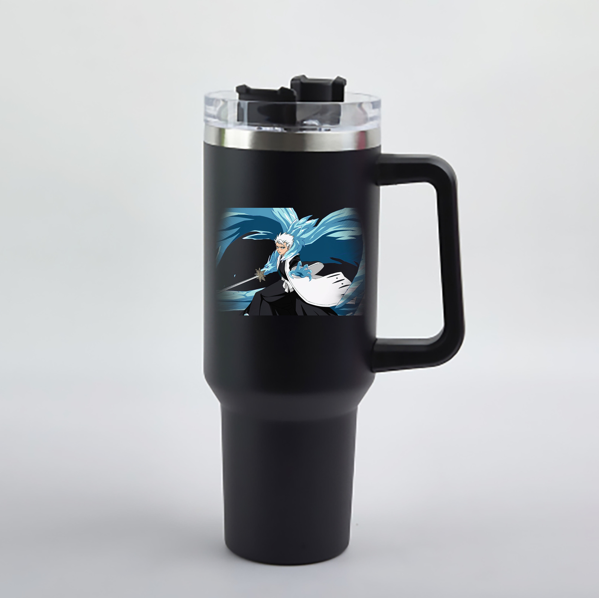 （画像用） ブリーチ 日番谷冬獅郎（ひつがや とうしろう） BLEACH Hitsugaya Toushirou 1200mL車用タンブラー - クリスタルステッカー（プラスチックストロー付き）
