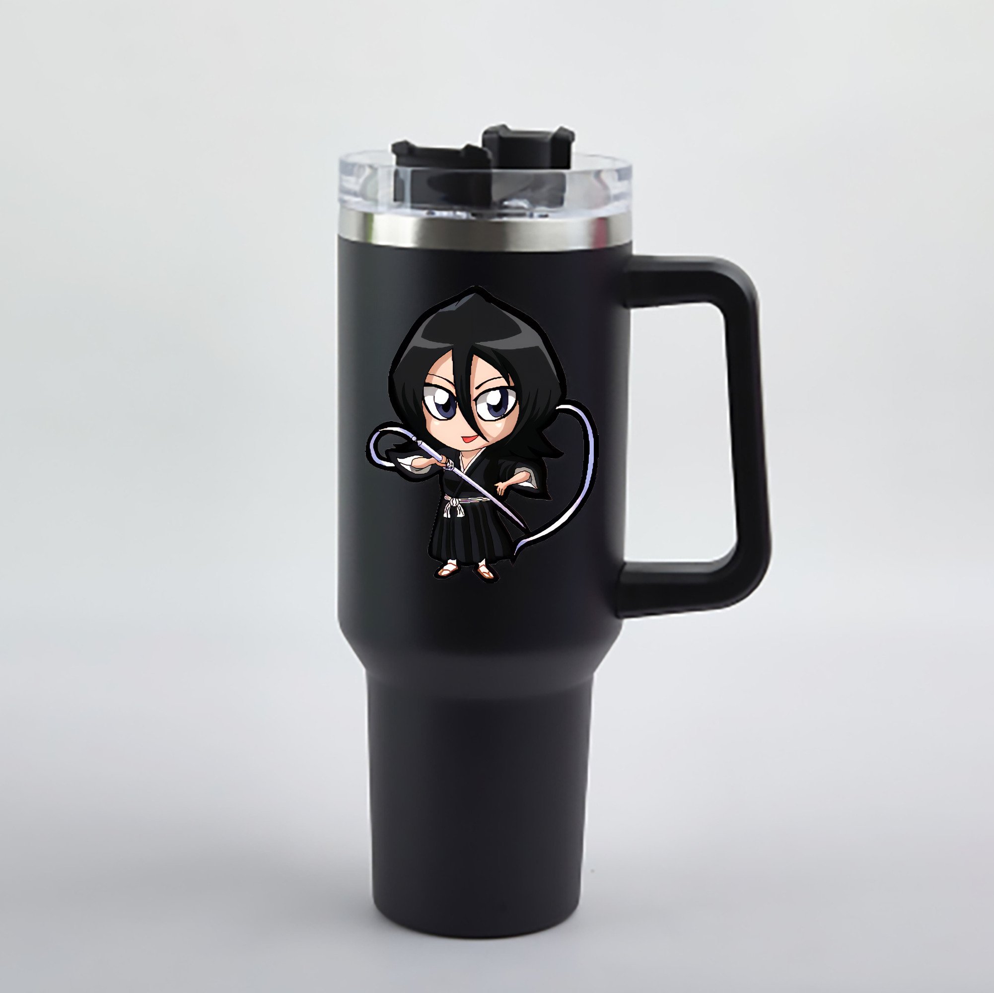 （画像用） ブリーチ 朽木ルキア BLEACH Kuchiki Rukia 1200mL車用タンブラー - クリスタルステッカー（プラスチックストロー付き）