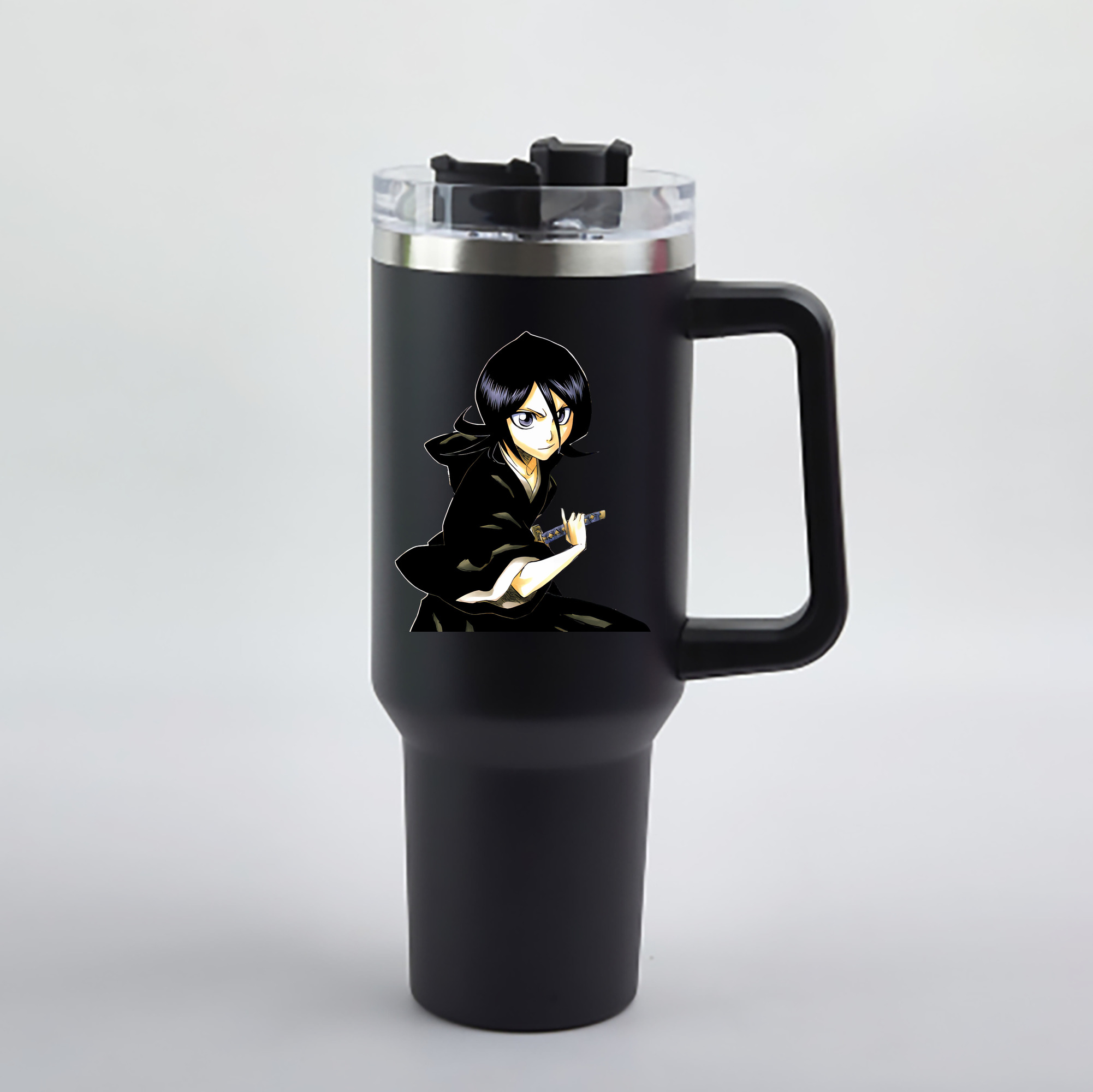 （画像用） ブリーチ 朽木ルキア BLEACH Kuchiki Rukia 1200mL車用タンブラー - クリスタルステッカー（プラスチックストロー付き）