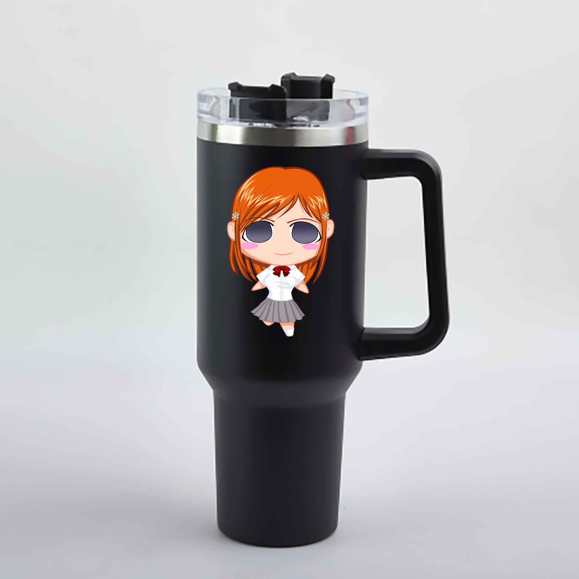 （画像用） ブリーチ 井上織姫（いのうえおりひめ） BLEACH Inoue Orihime 1200mL車用タンブラー - クリスタルステッカー（プラスチックストロー付き）
