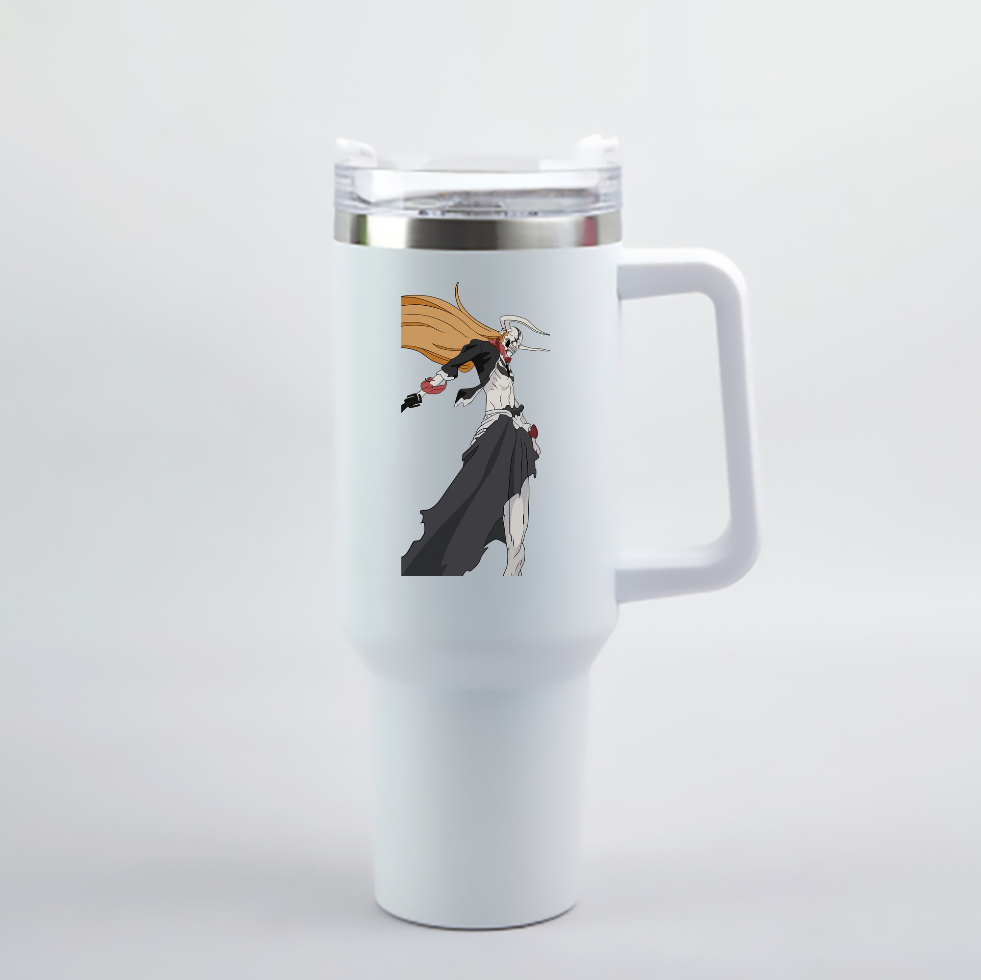 （画像用） ブリーチ 黒崎一護（くろさき いちご）BLEACH Kurosaki Ichigo 1200mL車用タンブラー - クリスタルステッカー（プラスチックストロー付き）
