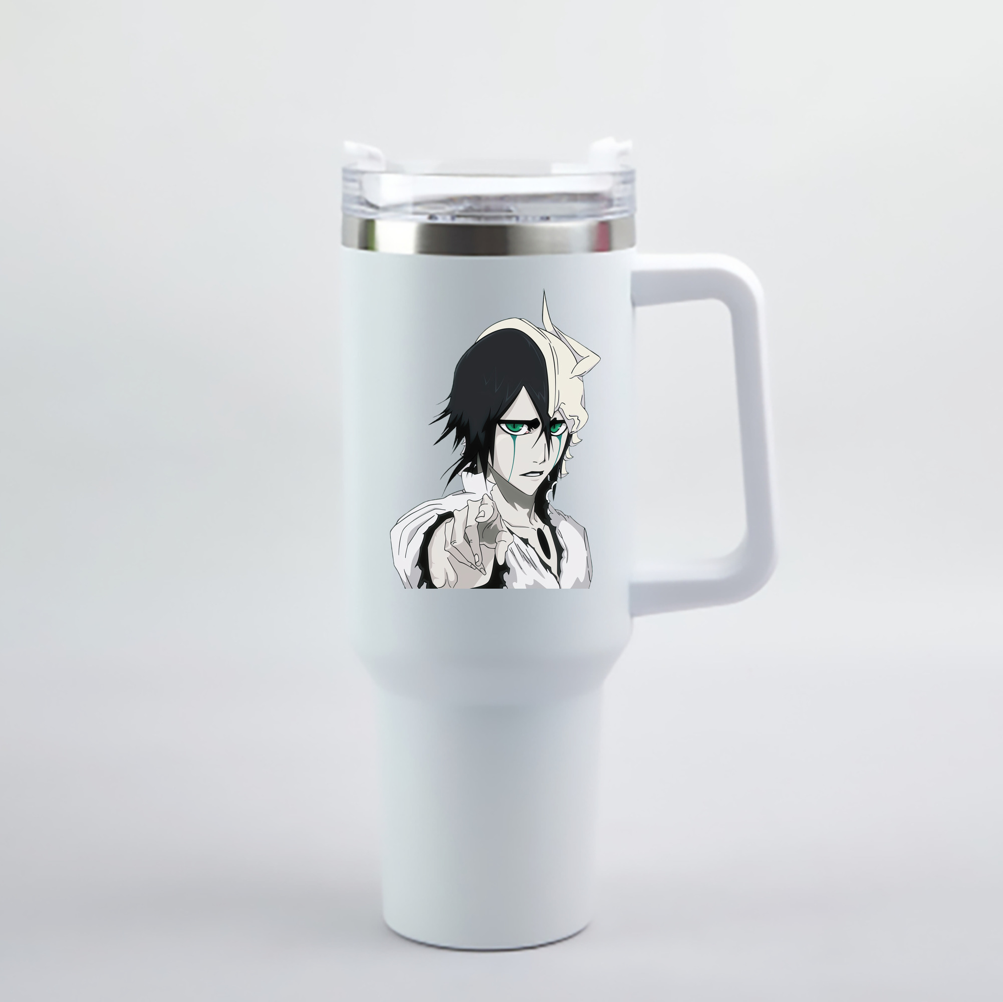 （画像用） ブリーチ ウルキオラ·シファー BLEACH Ulquiorra cifer 1200mL車用タンブラー - クリスタルステッカー（プラスチックストロー付き）