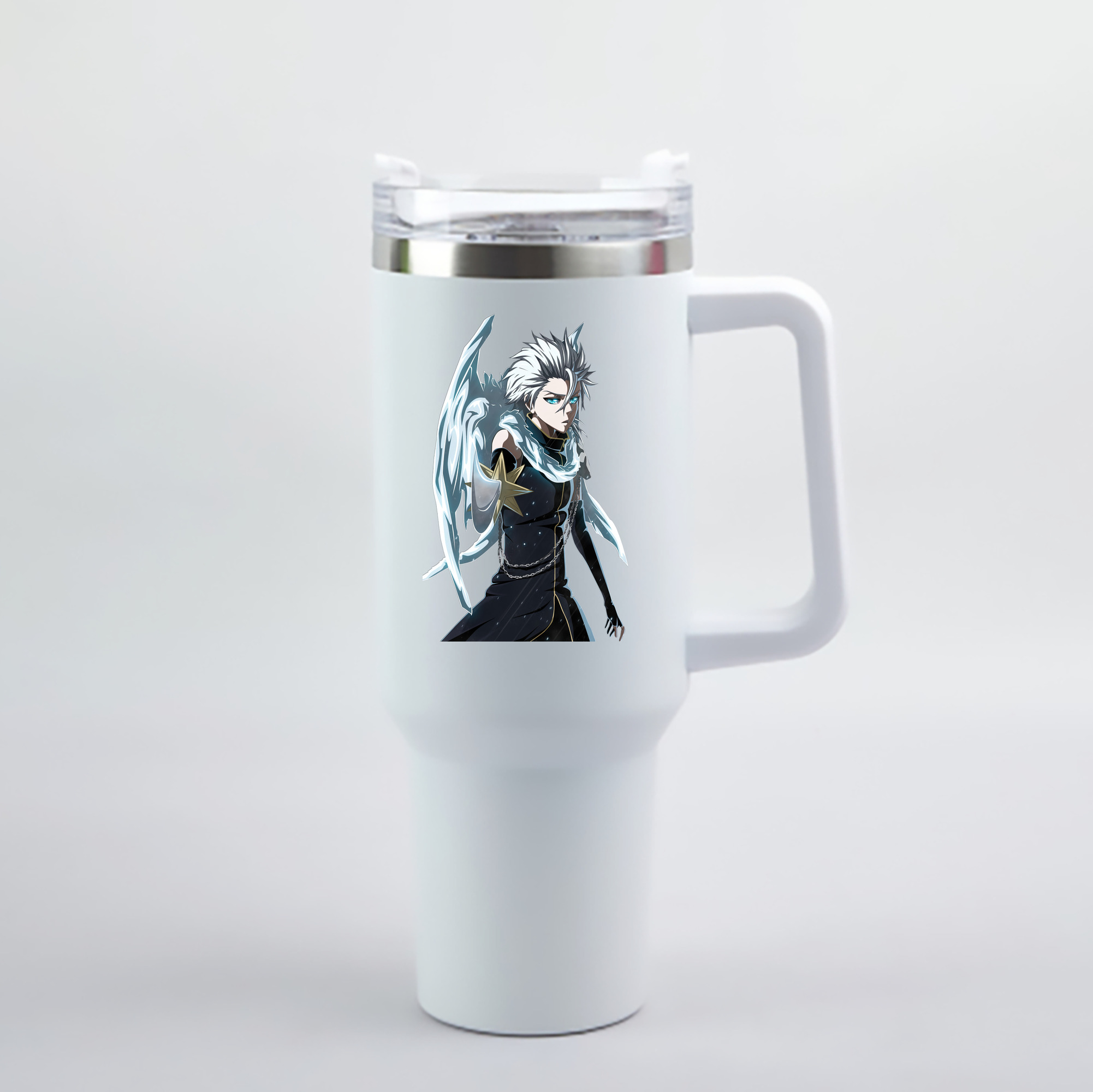 （画像用） ブリーチ 日番谷冬獅郎（ひつがや とうしろう） BLEACH Hitsugaya Toushirou 1200mL車用タンブラー - クリスタルステッカー（プラスチックストロー付き）