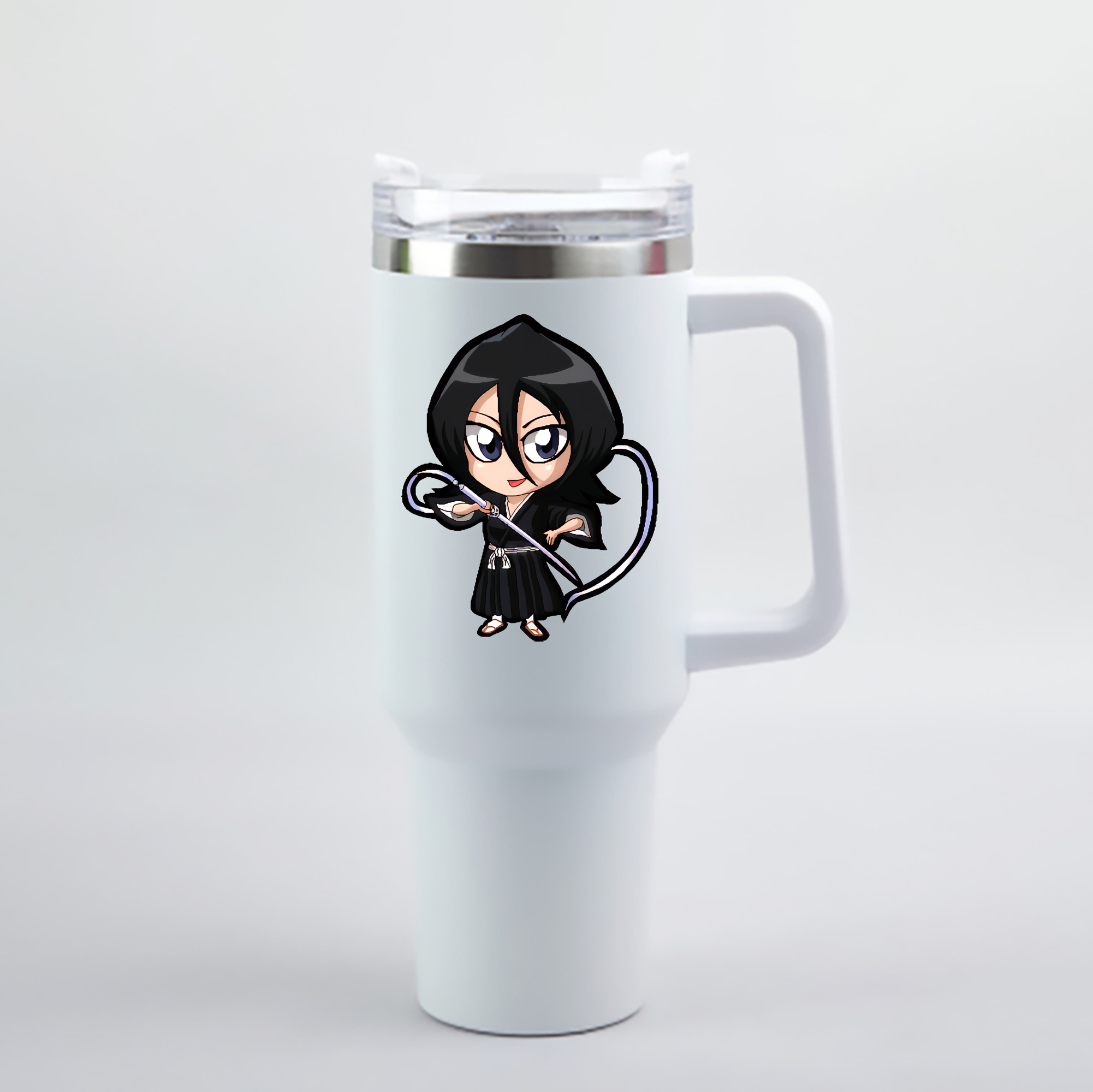 （画像用） ブリーチ 朽木ルキア BLEACH Kuchiki Rukia 1200mL車用タンブラー - クリスタルステッカー（プラスチックストロー付き）