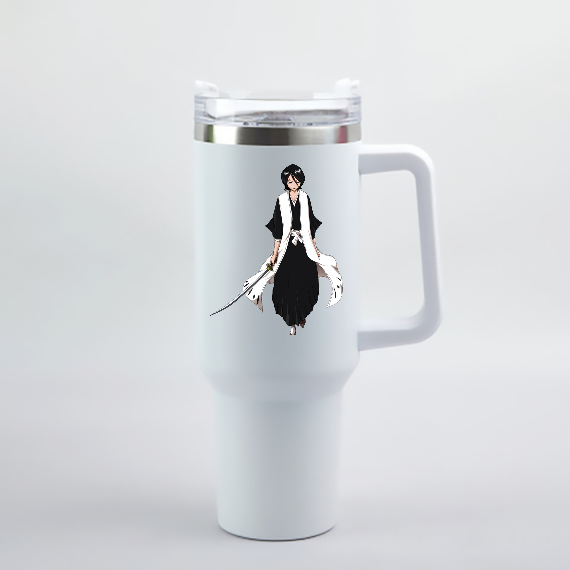 （画像用） ブリーチ 朽木ルキア BLEACH Kuchiki Rukia 1200mL車用タンブラー - クリスタルステッカー（プラスチックストロー付き）