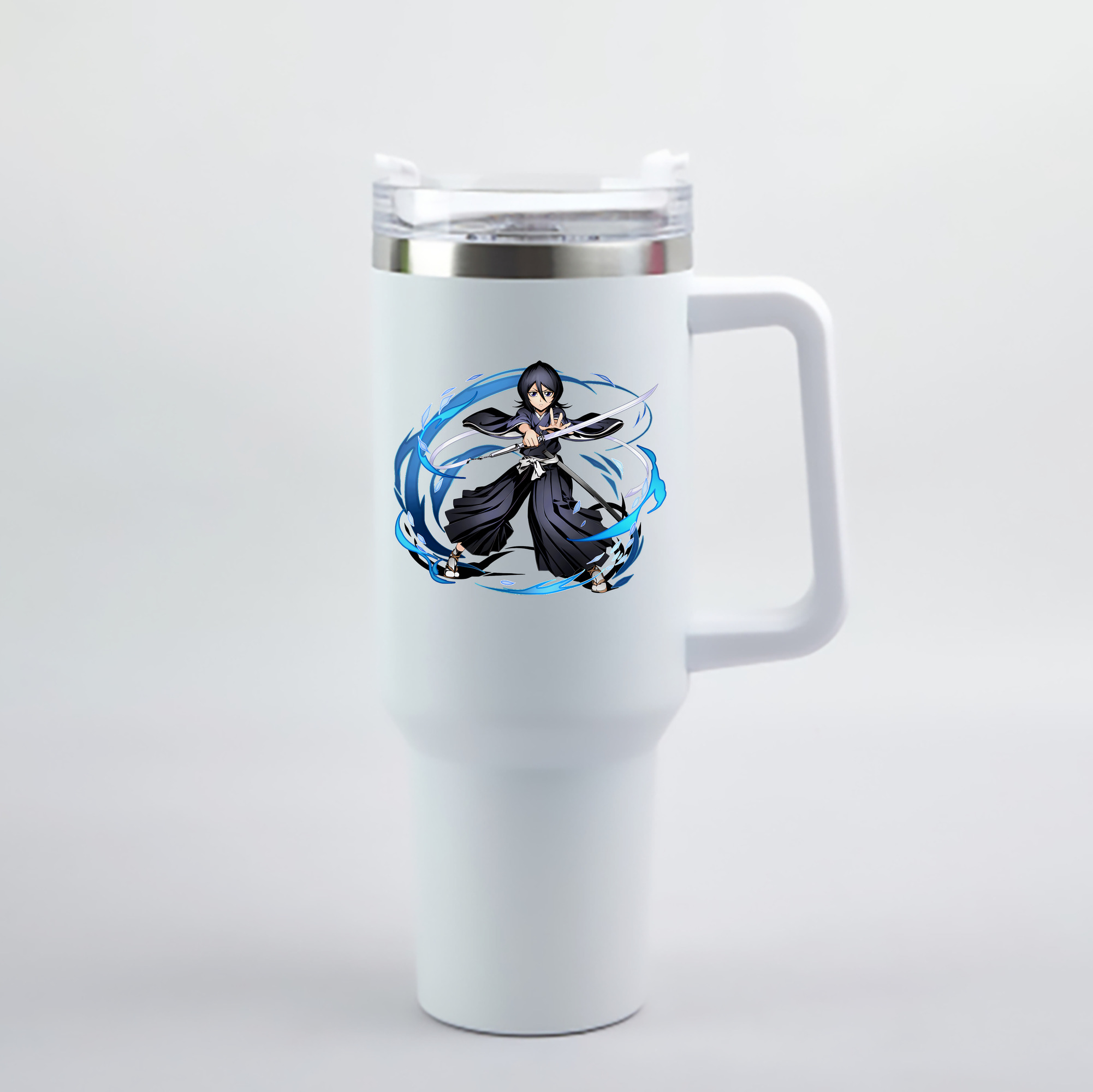 （画像用） ブリーチ 朽木ルキア BLEACH Kuchiki Rukia 1200mL車用タンブラー - クリスタルステッカー（プラスチックストロー付き）