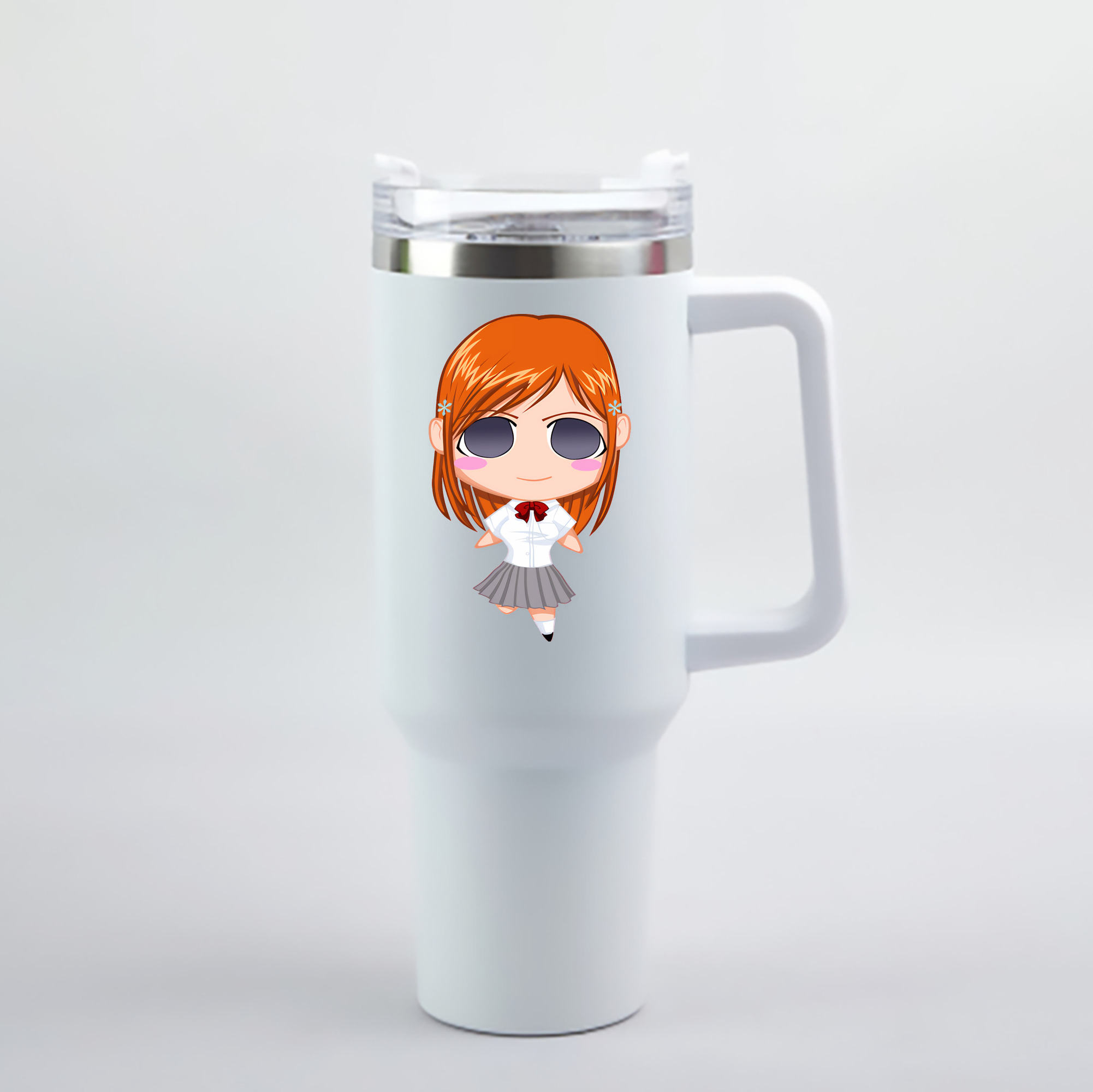 （画像用） ブリーチ 井上織姫（いのうえおりひめ） BLEACH Inoue Orihime 1200mL車用タンブラー - クリスタルステッカー（プラスチックストロー付き）