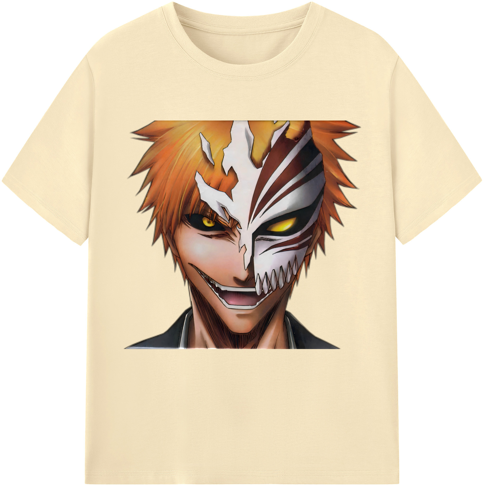 （画像用） ブリーチ 黒崎一護（くろさき いちご）BLEACH Kurosaki Ichigo 綿100％半袖Tシャツ（フロントプリント）