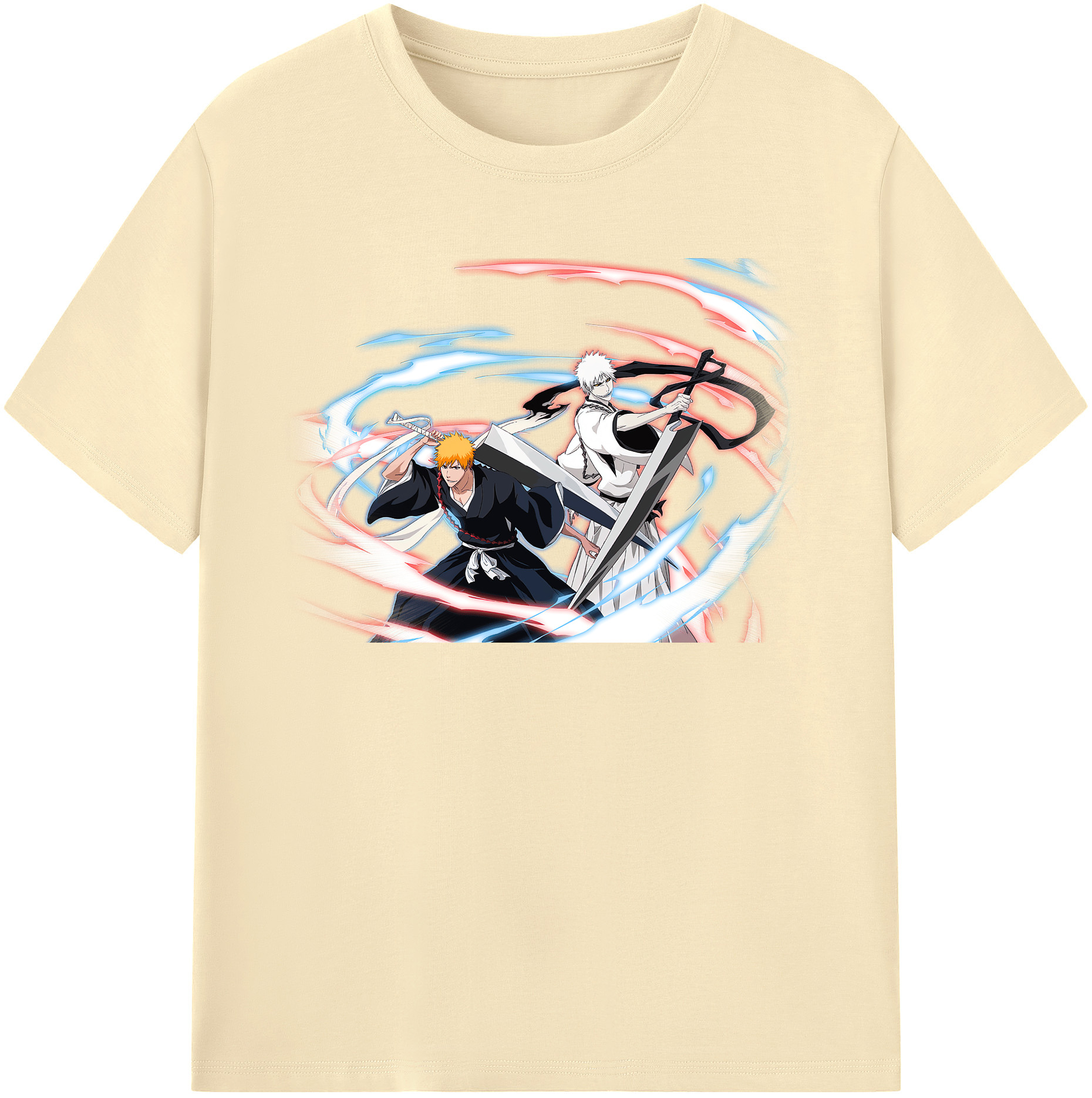 （画像用） ブリーチ 黒崎一護（くろさき いちご）BLEACH Kurosaki Ichigo 綿100％半袖Tシャツ（フロントプリント）