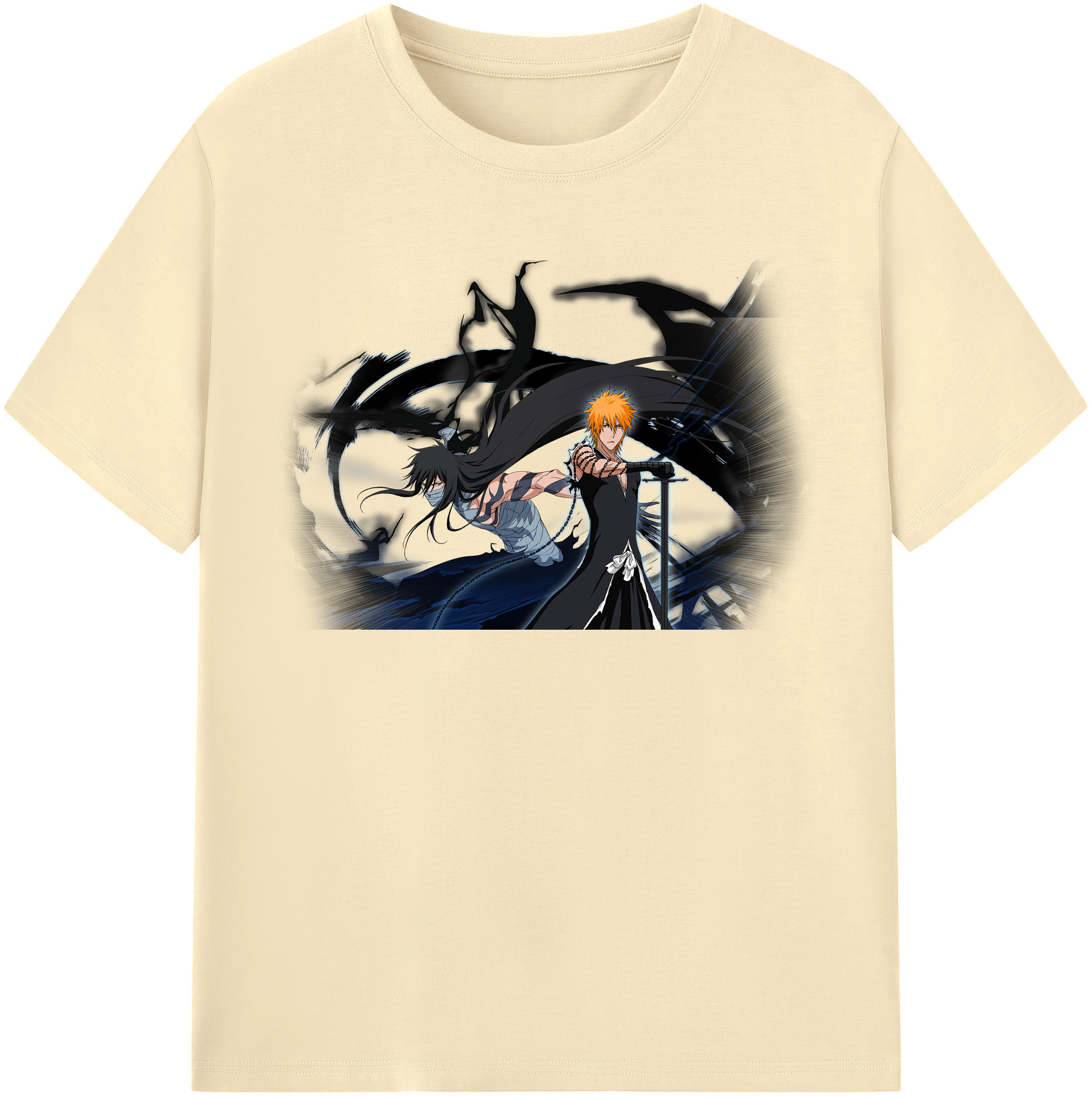 （画像用） ブリーチ 黒崎一護（くろさき いちご）BLEACH Kurosaki Ichigo 綿100％半袖Tシャツ（フロントプリント）