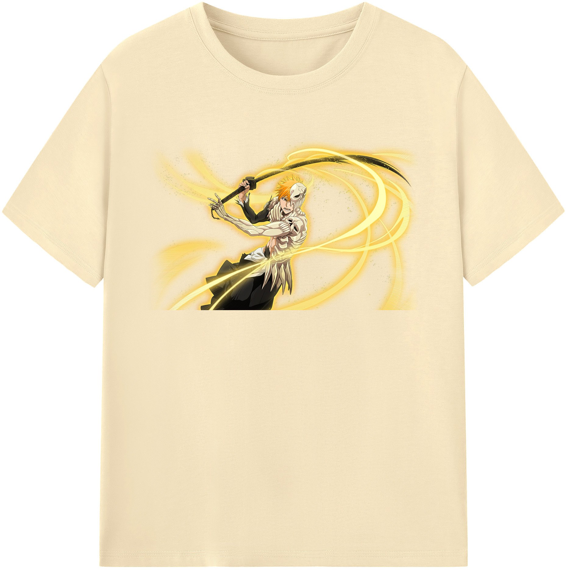 （画像用） ブリーチ 黒崎一護（くろさき いちご）BLEACH Kurosaki Ichigo 綿100％半袖Tシャツ（フロントプリント）