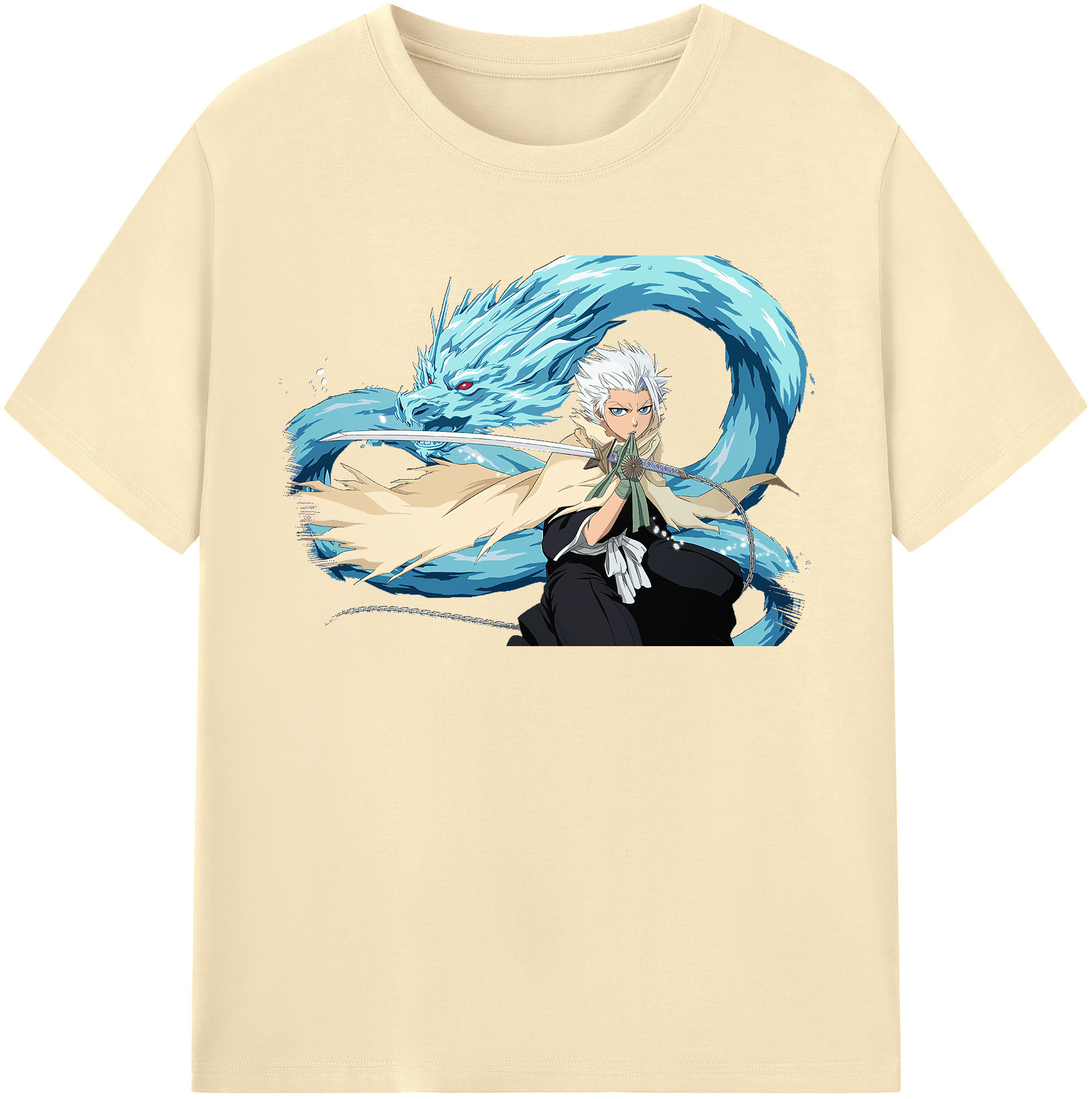 （画像用） ブリーチ 日番谷冬獅郎（ひつがや とうしろう） BLEACH Hitsugaya Toushirou 綿100％半袖Tシャツ（フロントプリント）