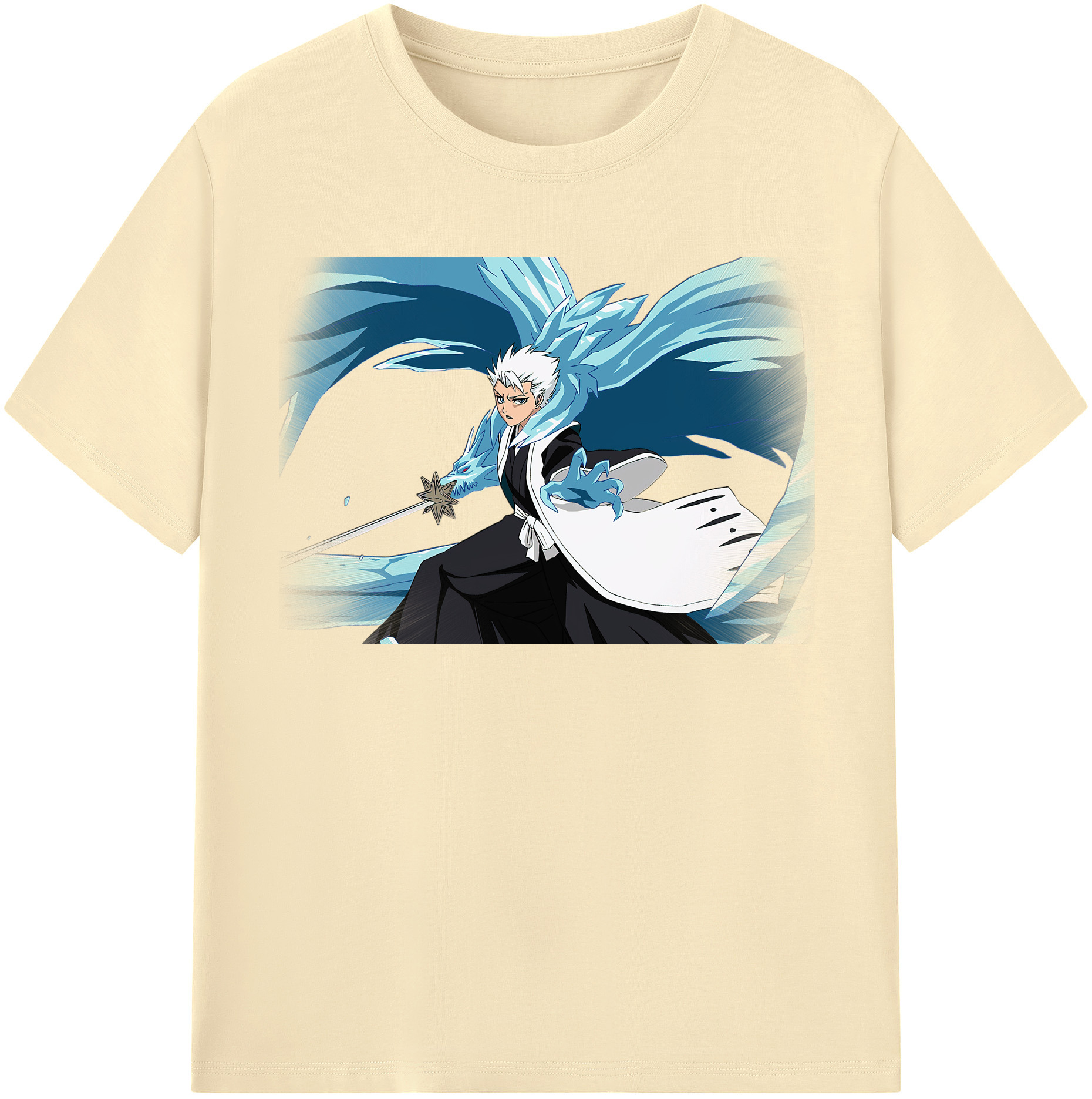 （画像用） ブリーチ 日番谷冬獅郎（ひつがや とうしろう） BLEACH Hitsugaya Toushirou 綿100％半袖Tシャツ（フロントプリント）