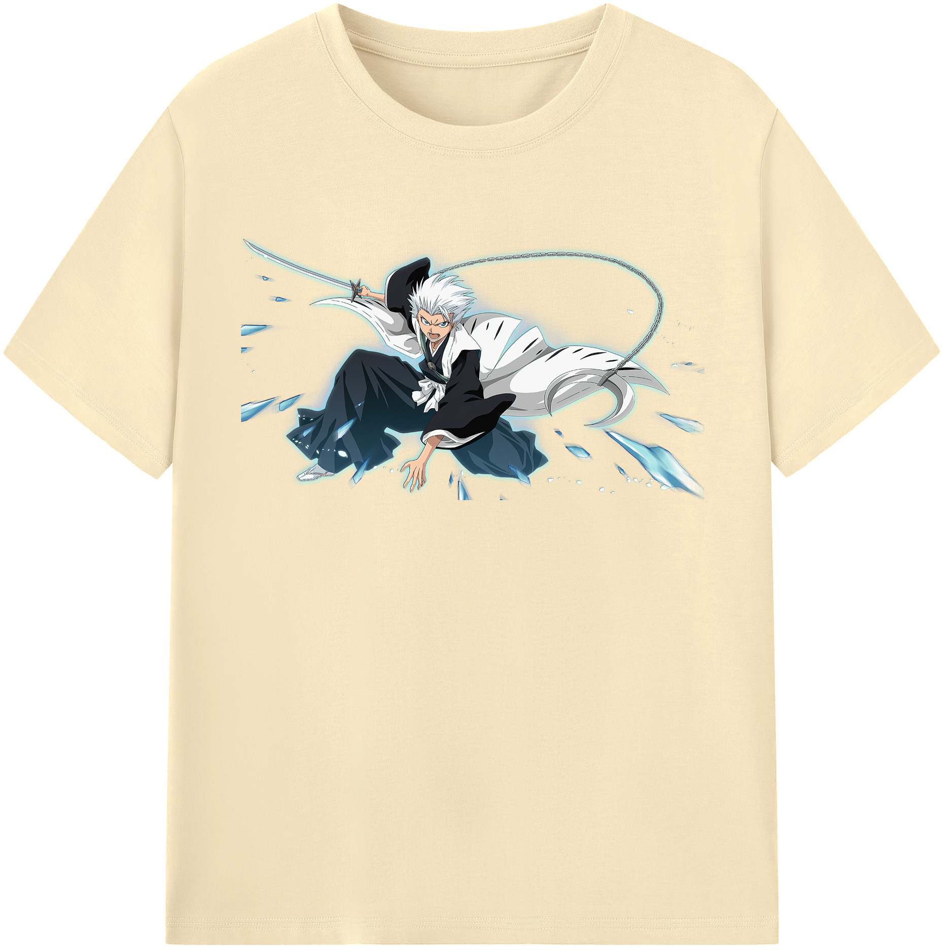 （画像用） ブリーチ 日番谷冬獅郎（ひつがや とうしろう） BLEACH Hitsugaya Toushirou 綿100％半袖Tシャツ（フロントプリント）