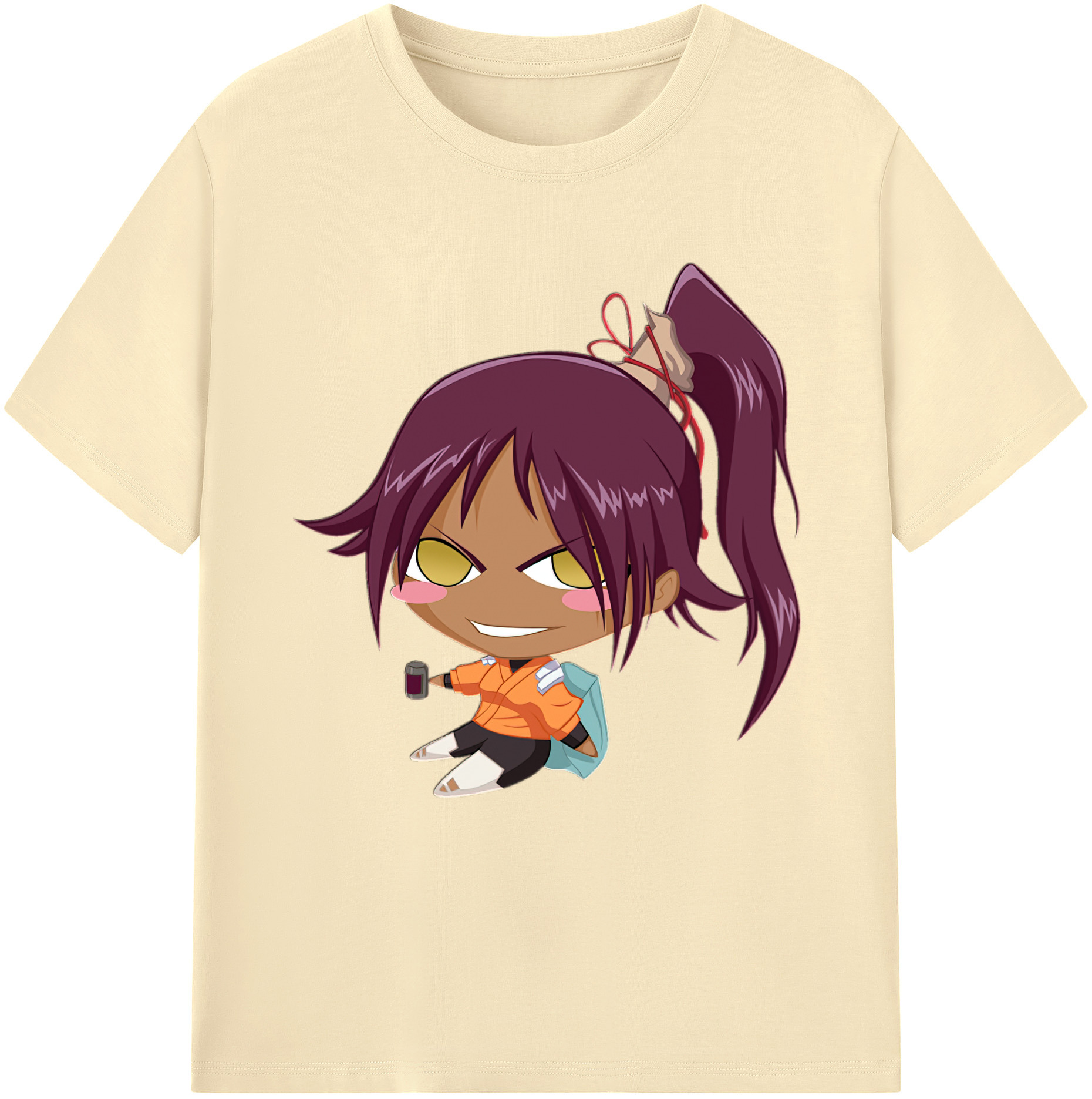 （画像用） ブリーチ 四楓院 夜一（しほういん よるいち） BLEACH Shihouin Yoruichi 綿100％半袖Tシャツ（フロントプリント）